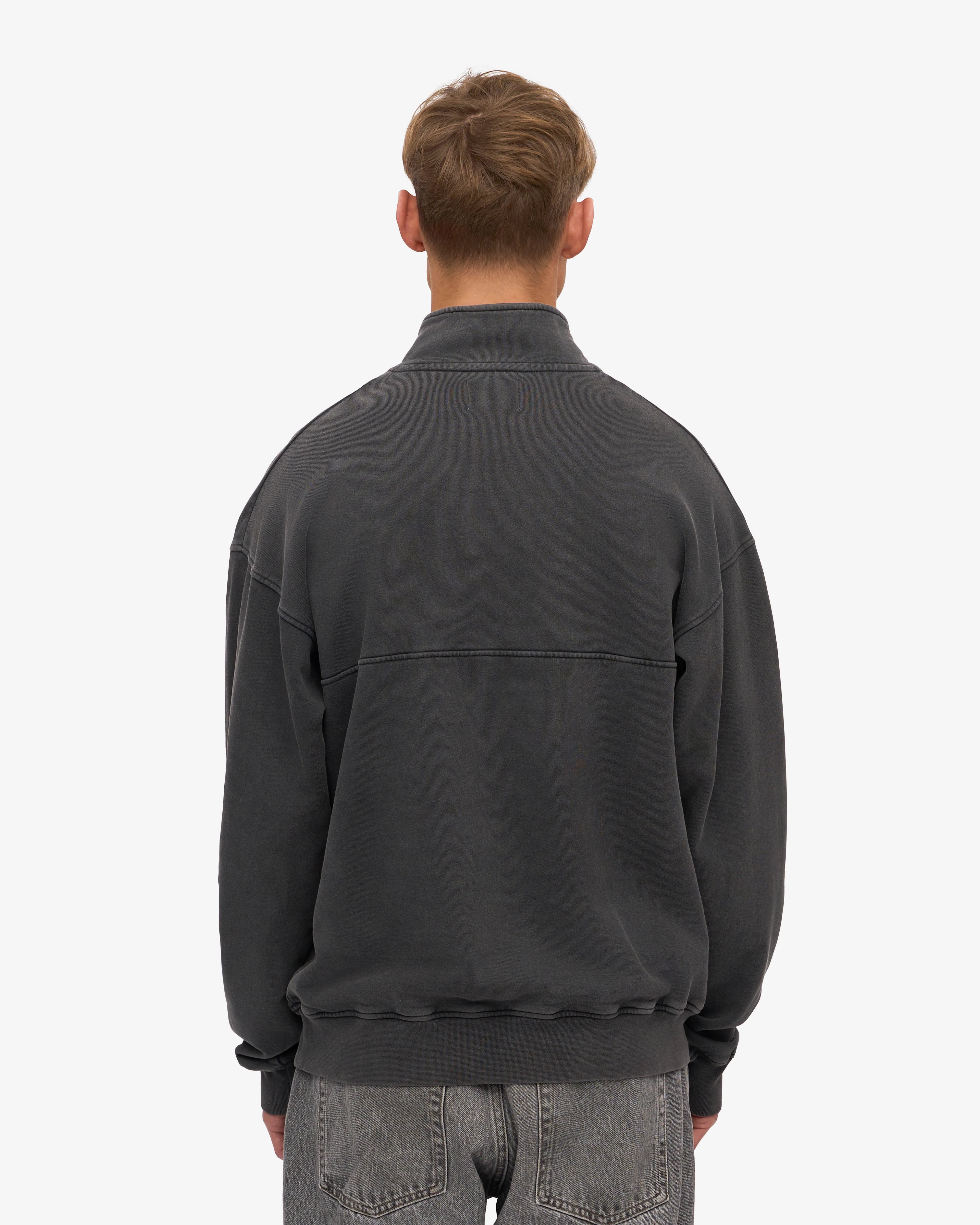 Organic Quarter Zip - Faded Black