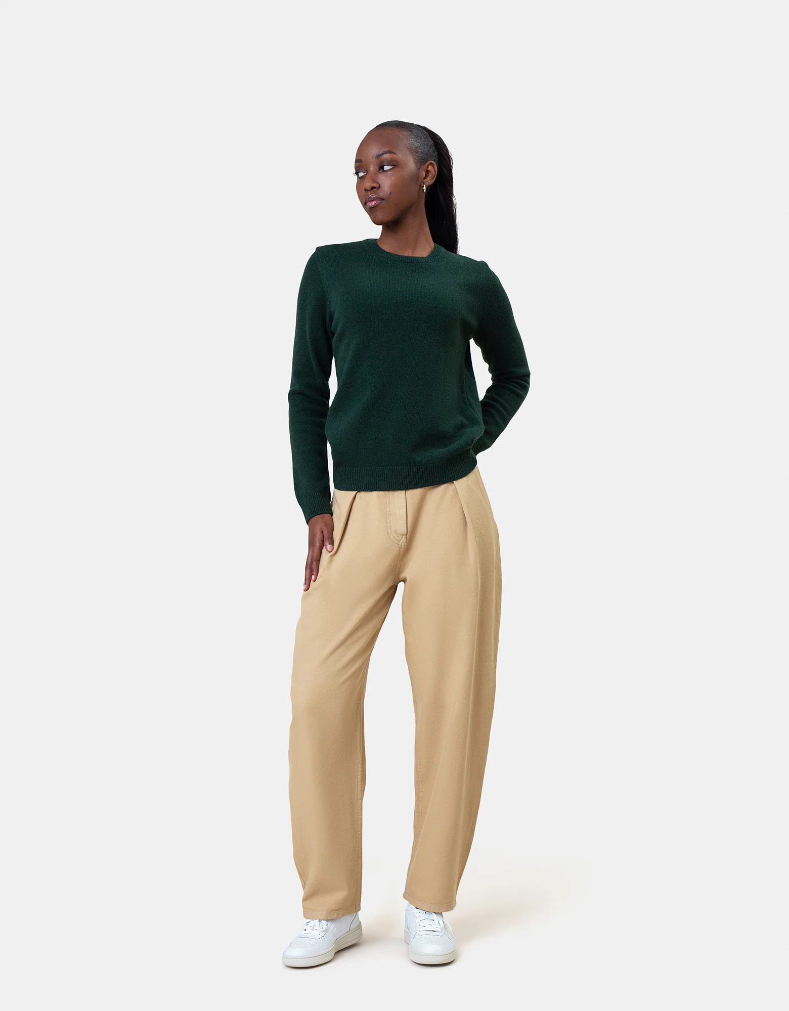 Women Classic Merino Wool Crew - Pacific Blue