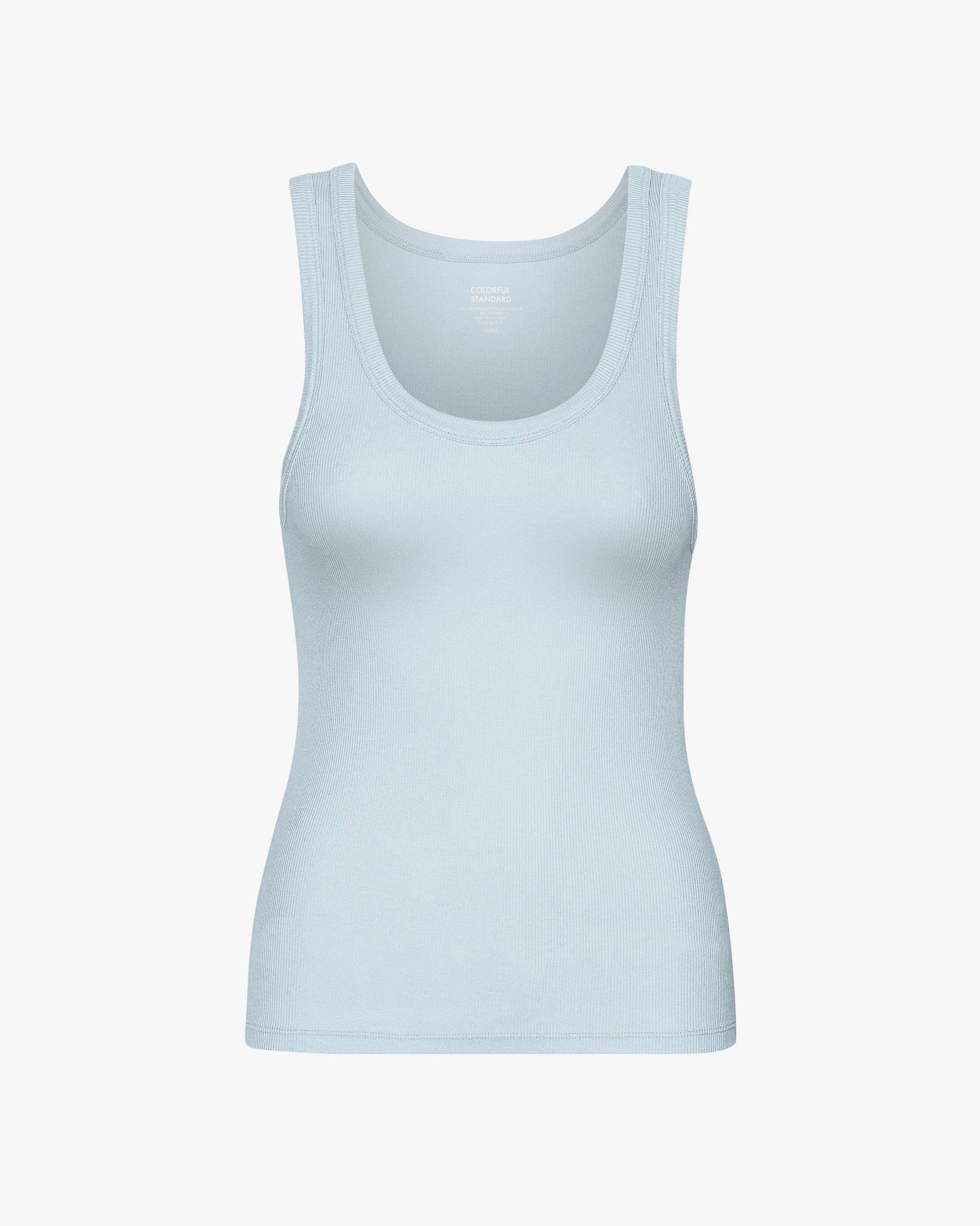 Women Organic Rib Tank Top - Powder Blue