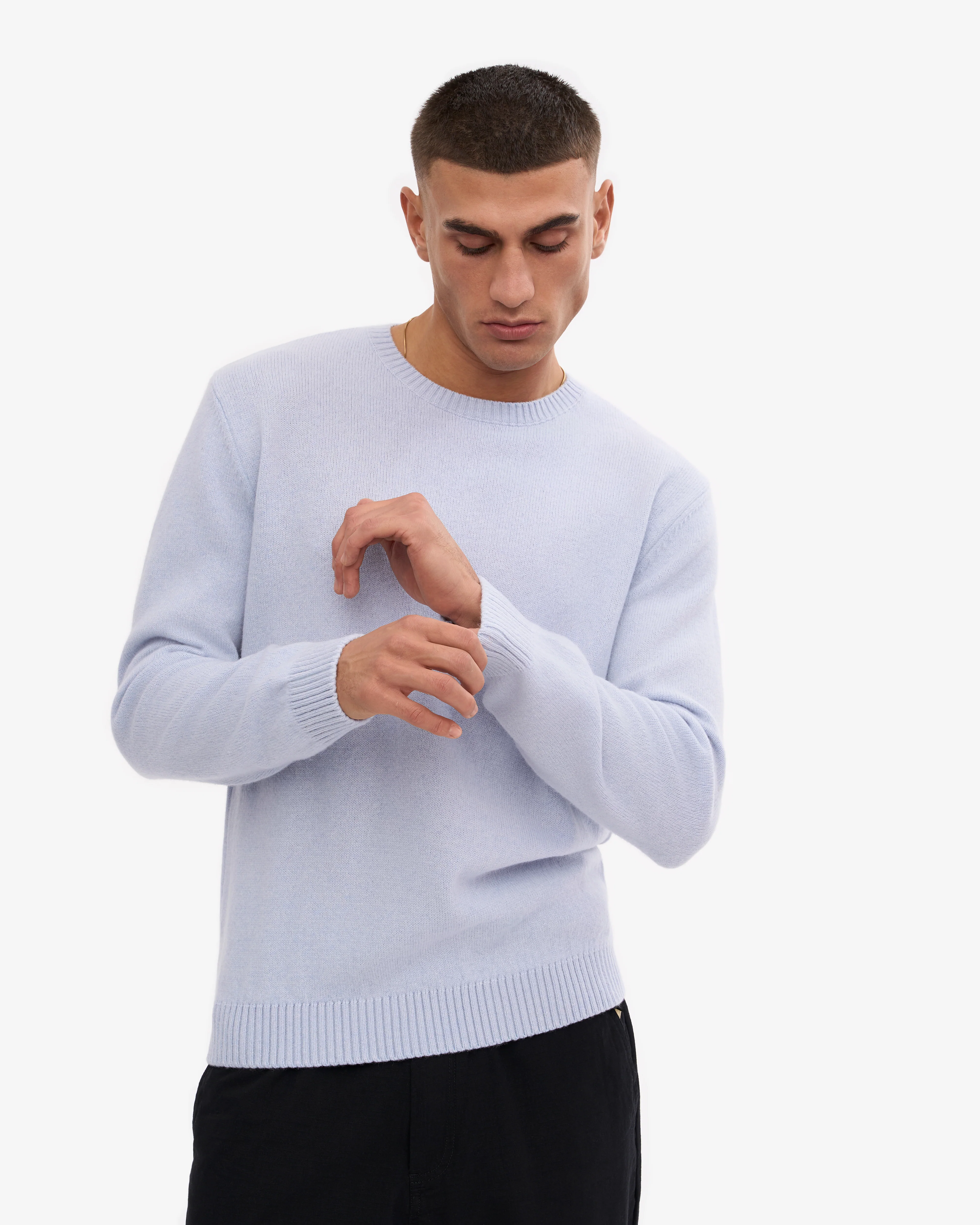 Classic Merino Wool Crew - Polar Blue