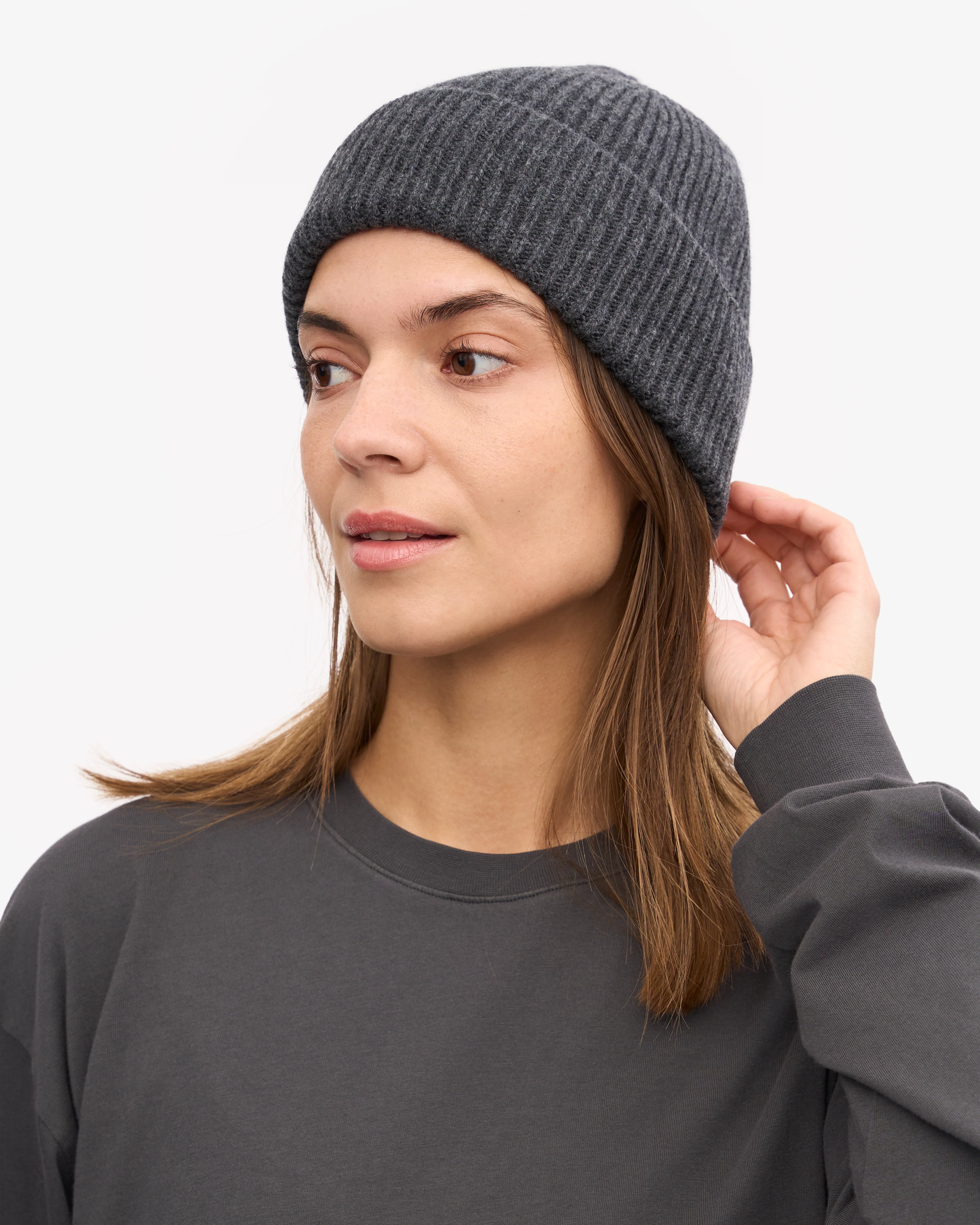 Merino Wool Beanie - Lava Grey