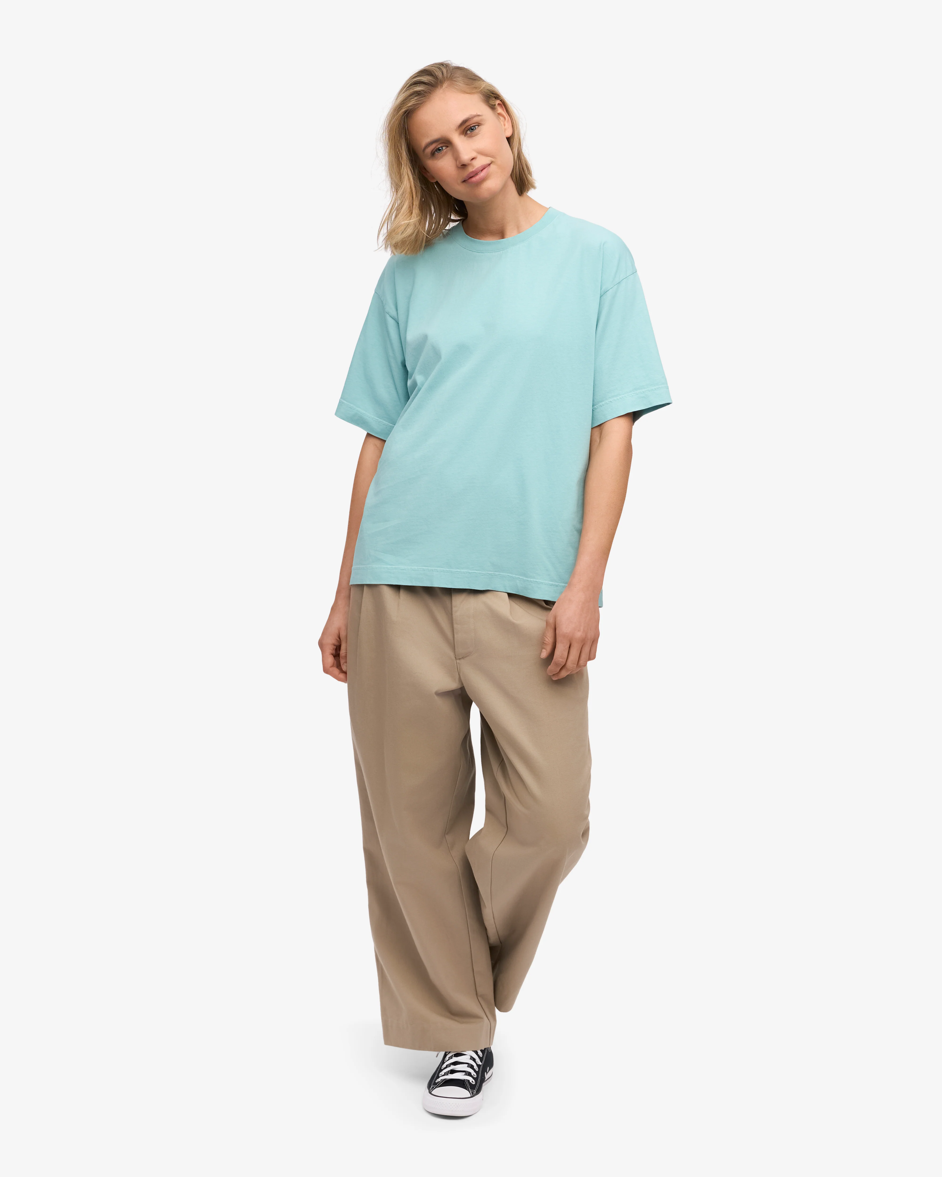 Oversized Organic T-Shirt - Teal Blue