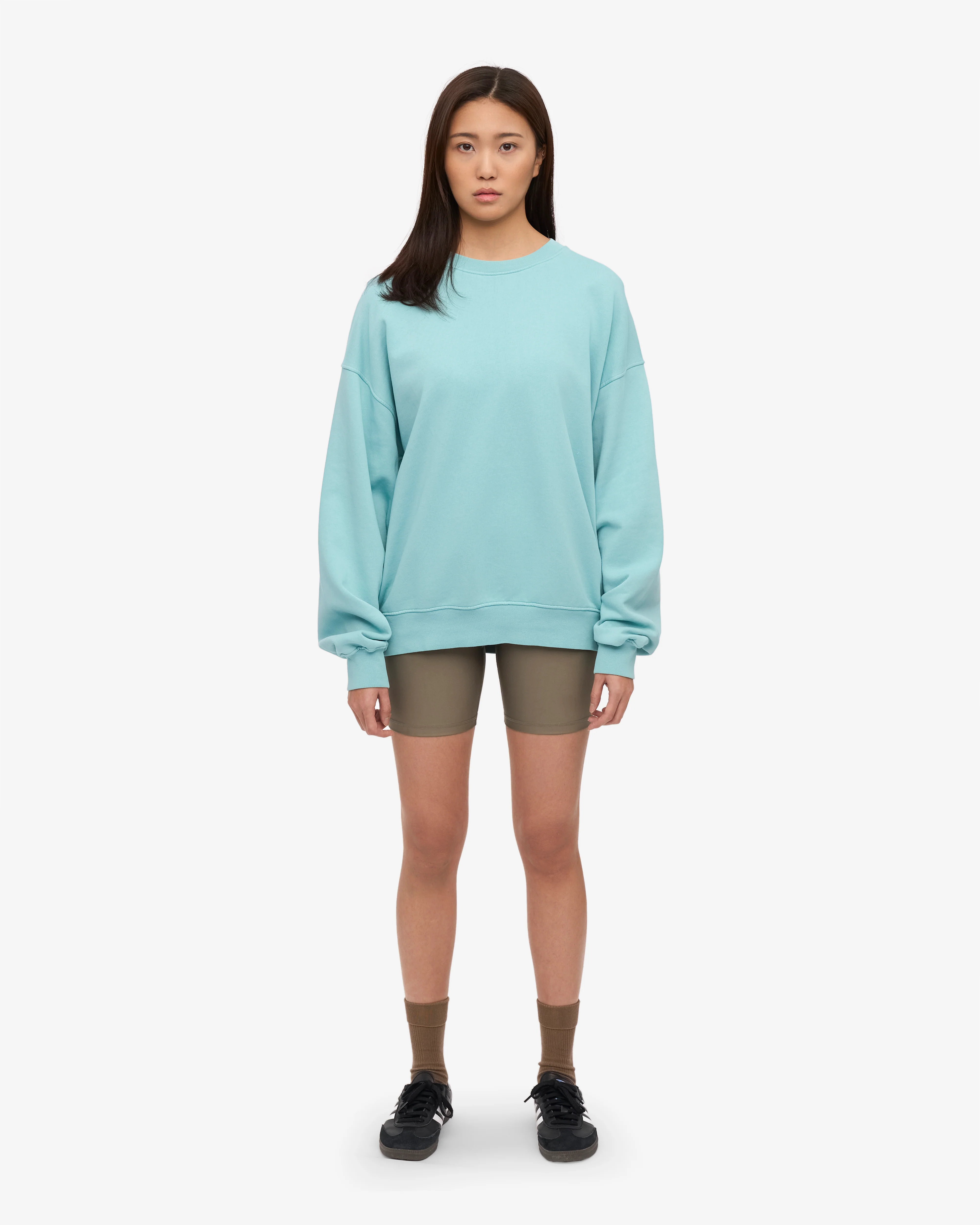 Organic Oversized Crew - Teal Blue