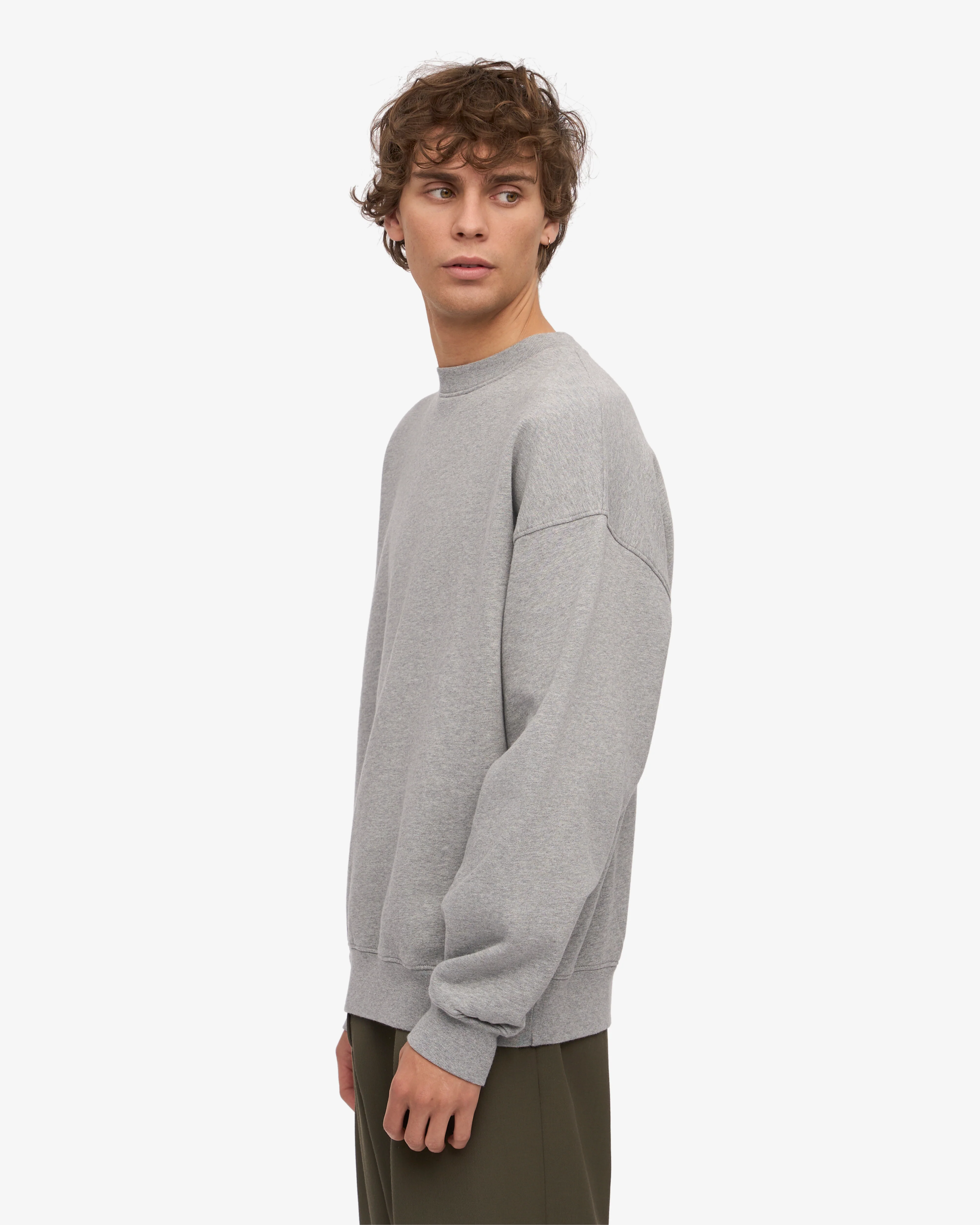 Organic Oversized Crew - Heather Grey