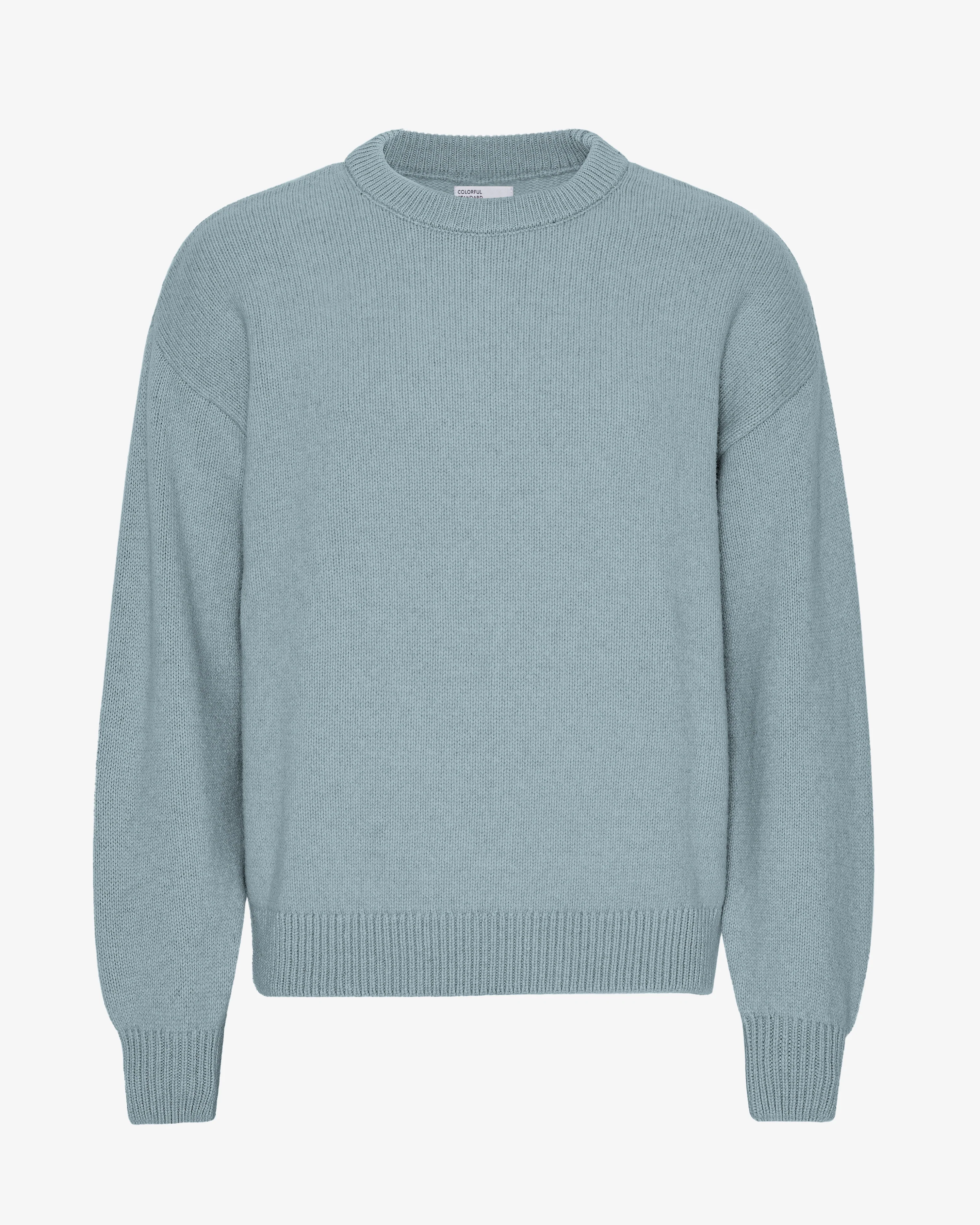 Oversized Merino Wool Crew - Stone Blue