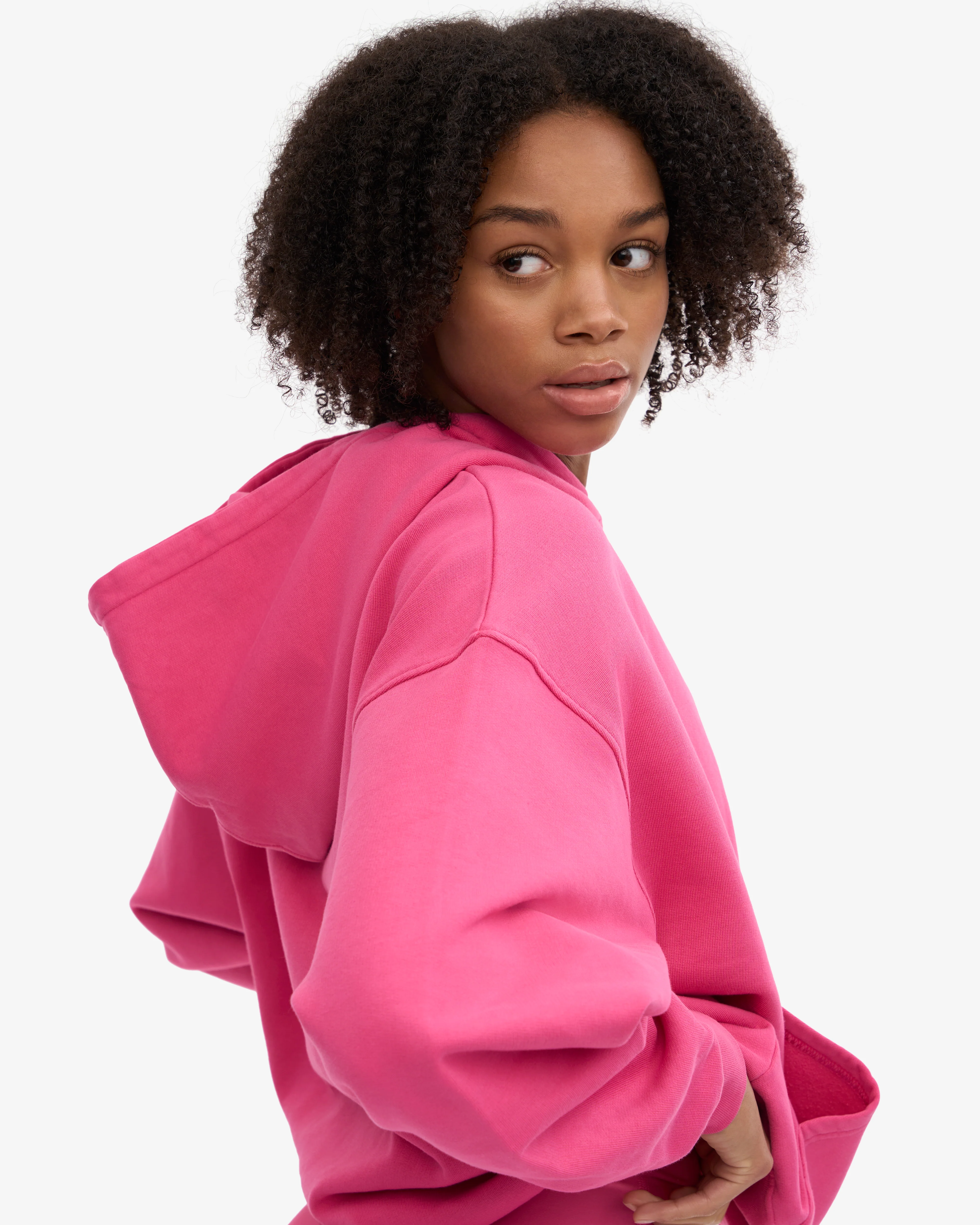 Organic Oversized Hood - Bubblegum Pink