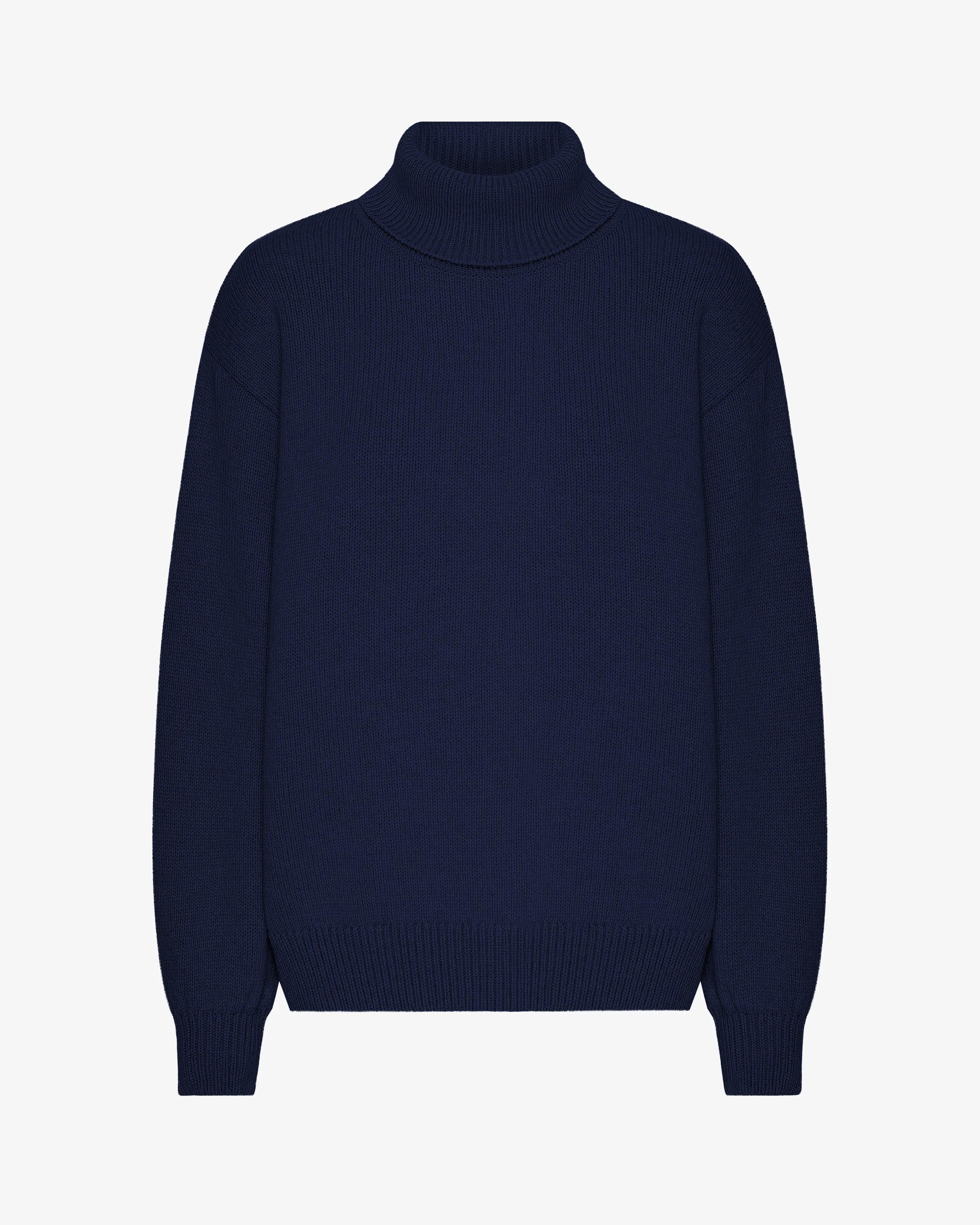 Merino Wool Turtleneck - Marine Blue