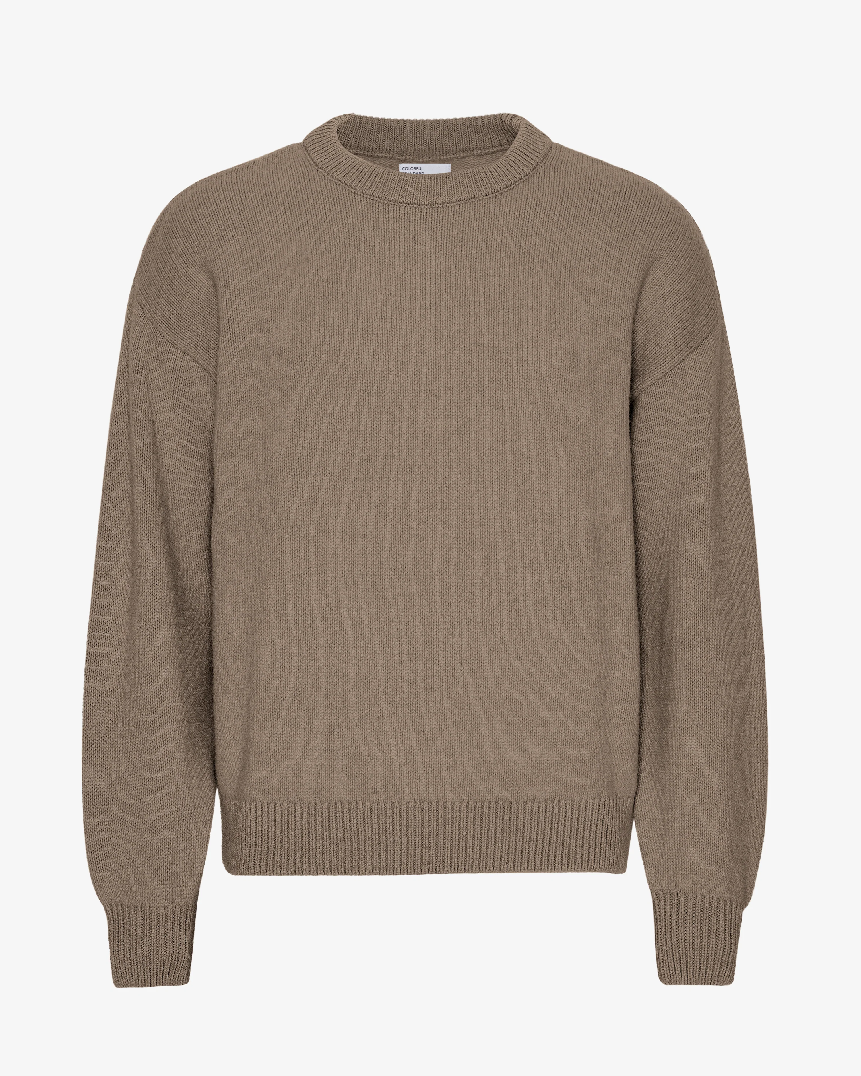 Oversized Merino Wool Crew - Warm Taupe