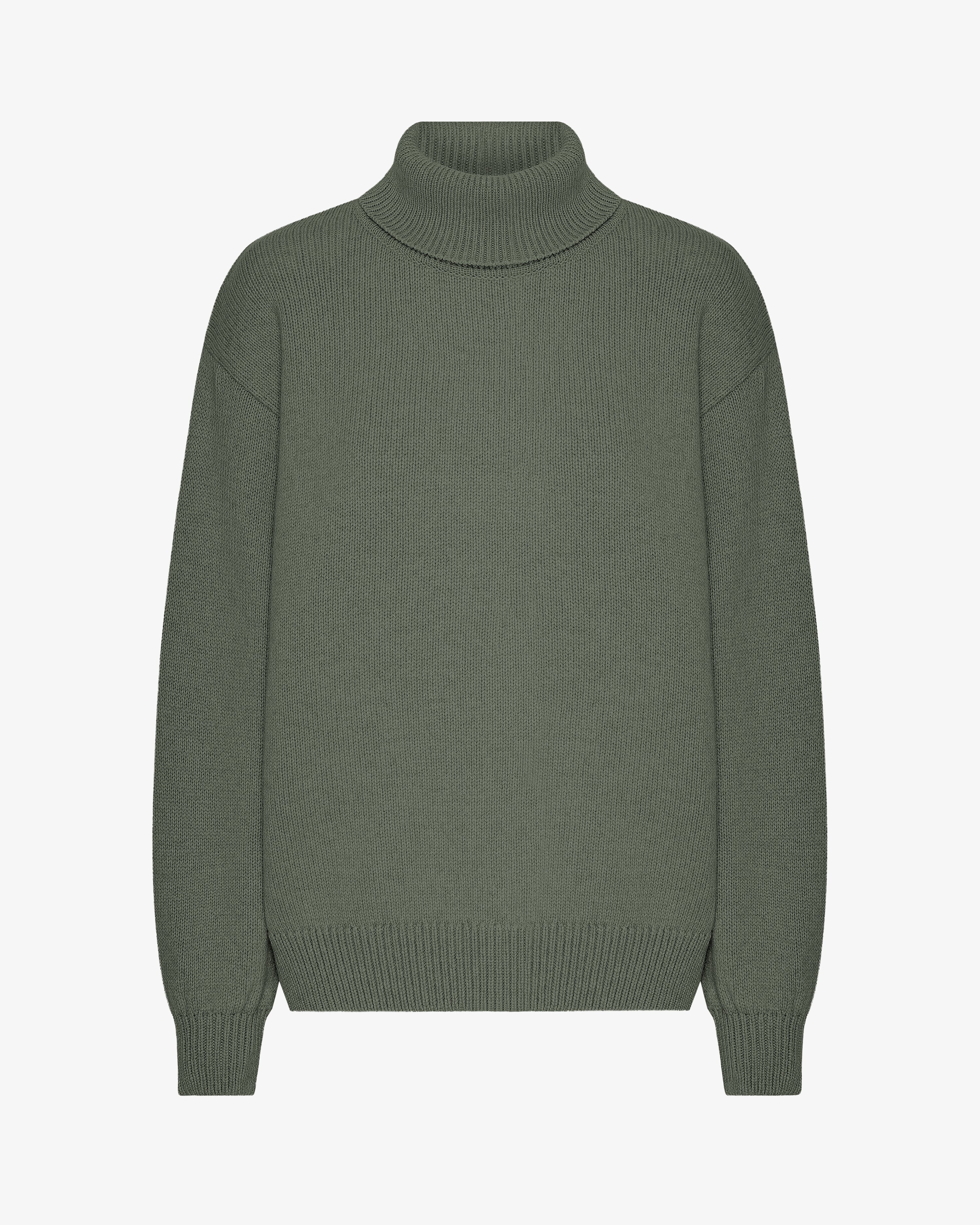 Merino Wool Turtleneck - Dusty Olive