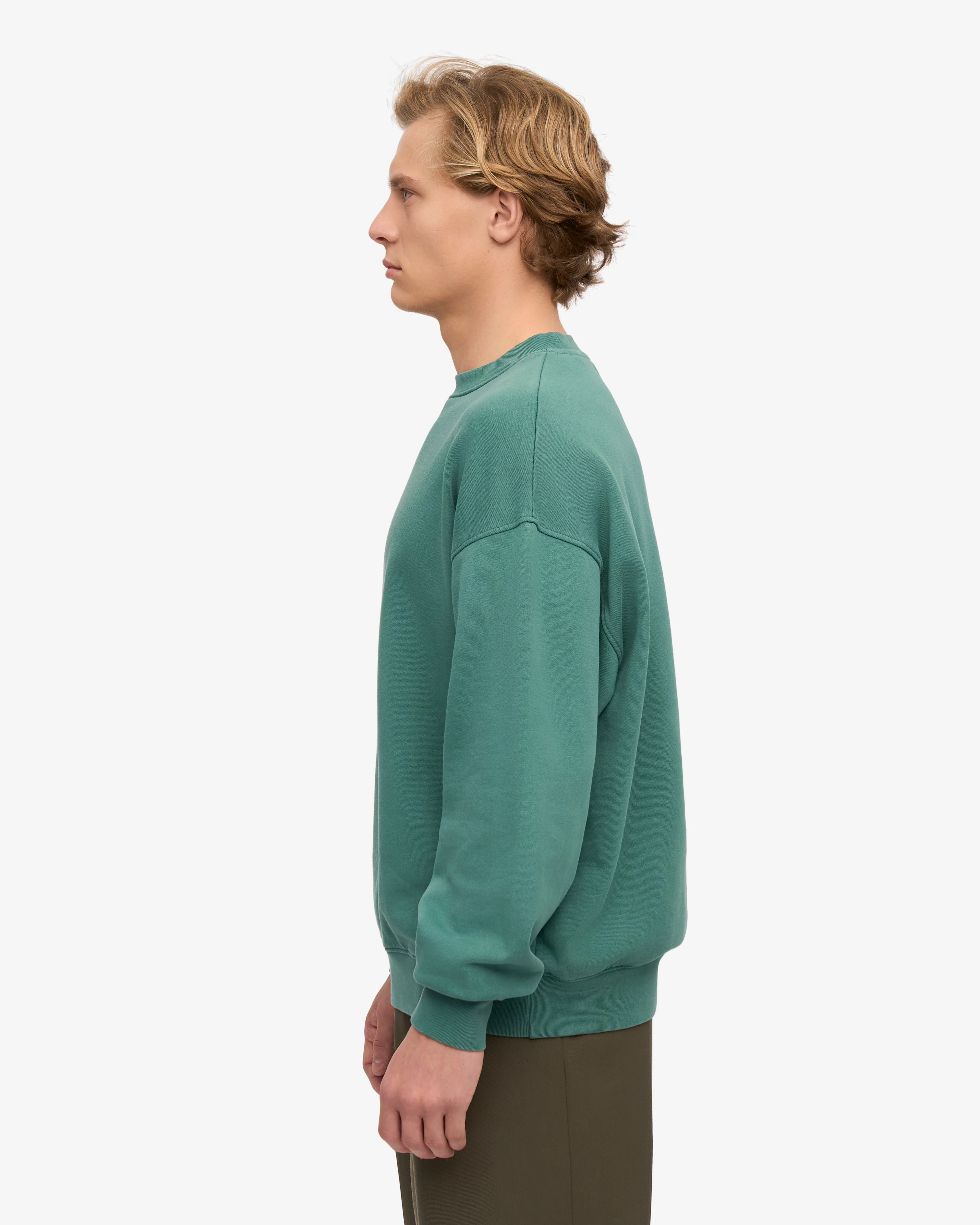 Organic Oversized Crew - Pine Green