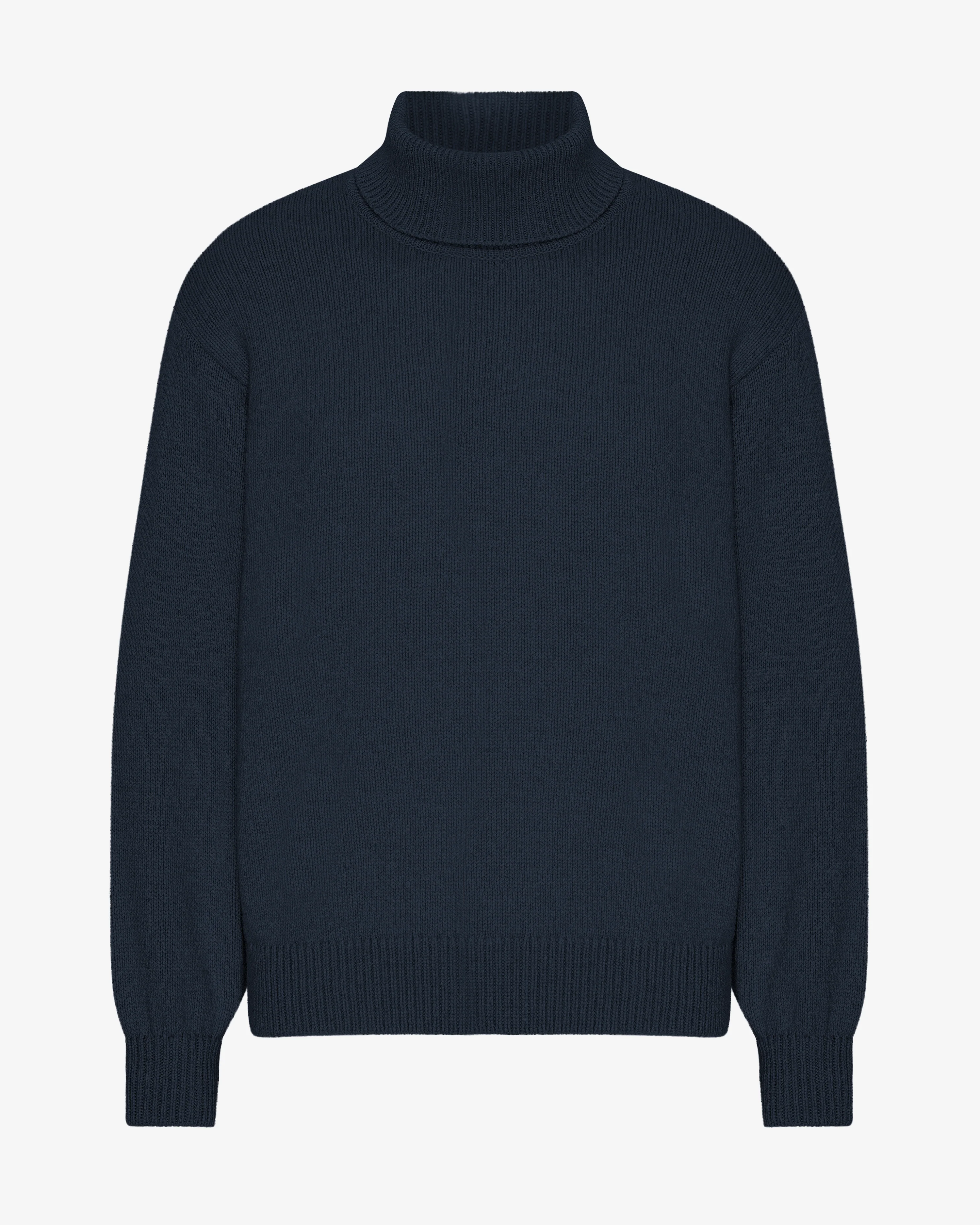 Merino Wool Turtleneck - Navy Blue