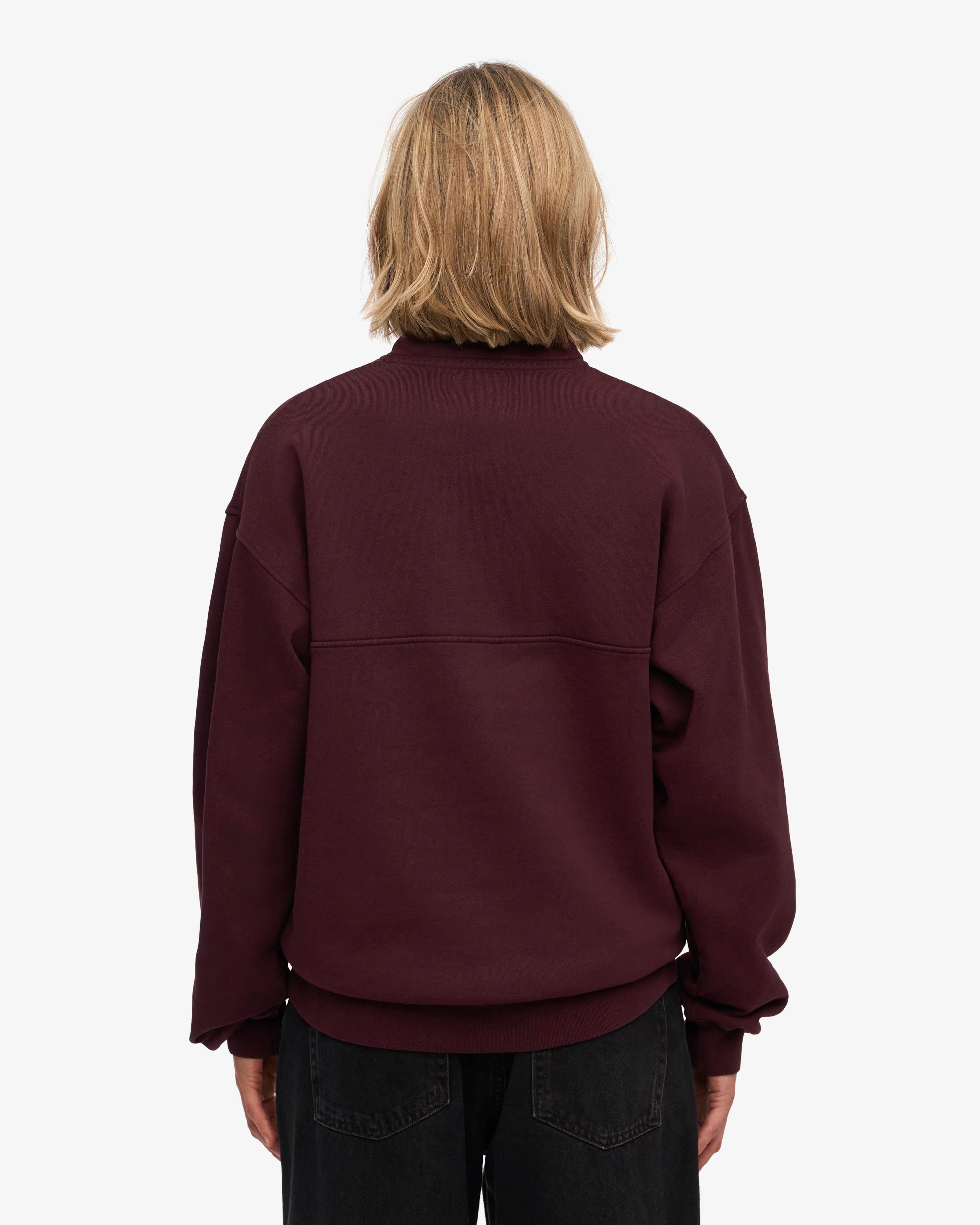 Organic Quarter Zip - Oxblood Red