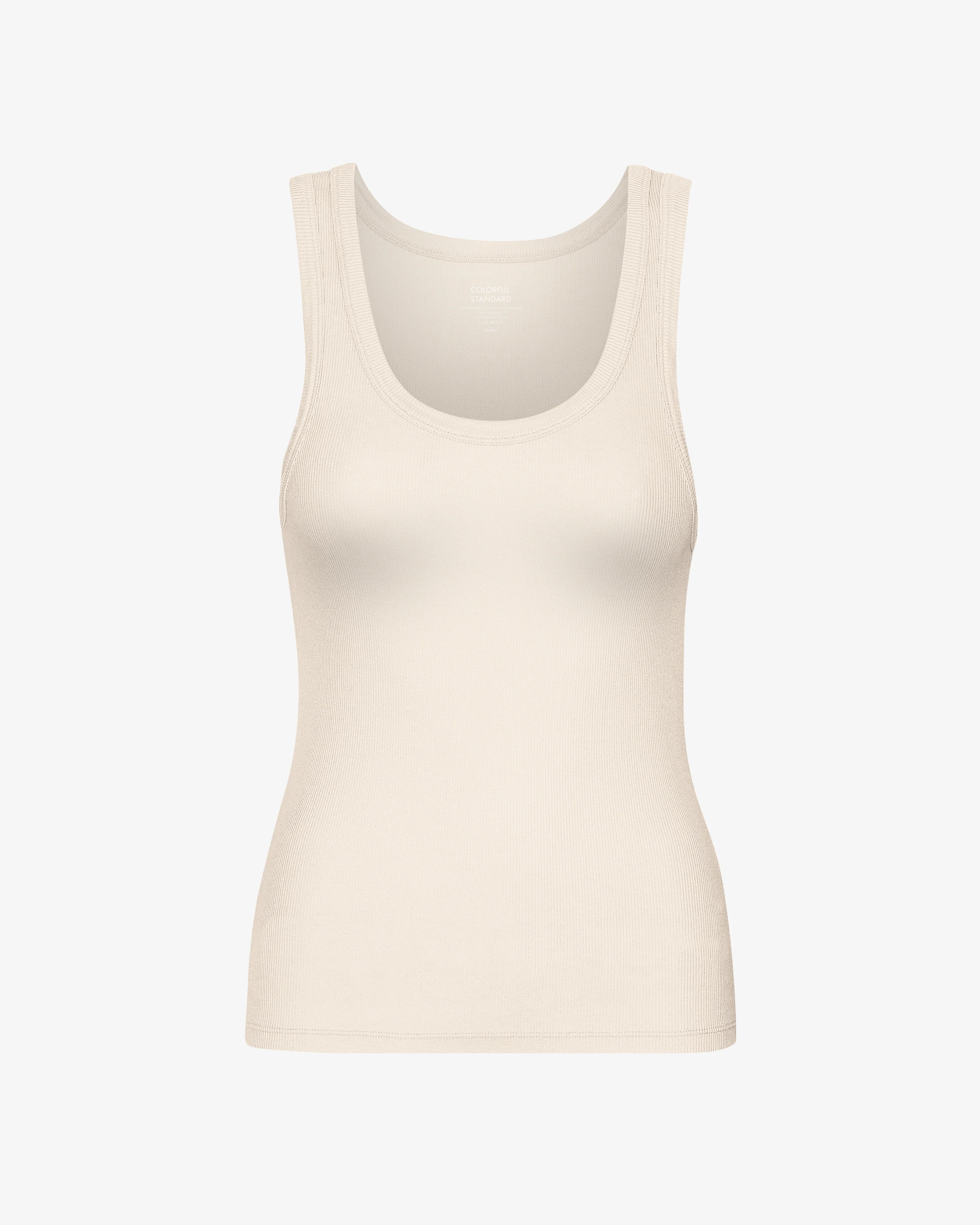 Women Organic Rib Tank Top - Ivory White