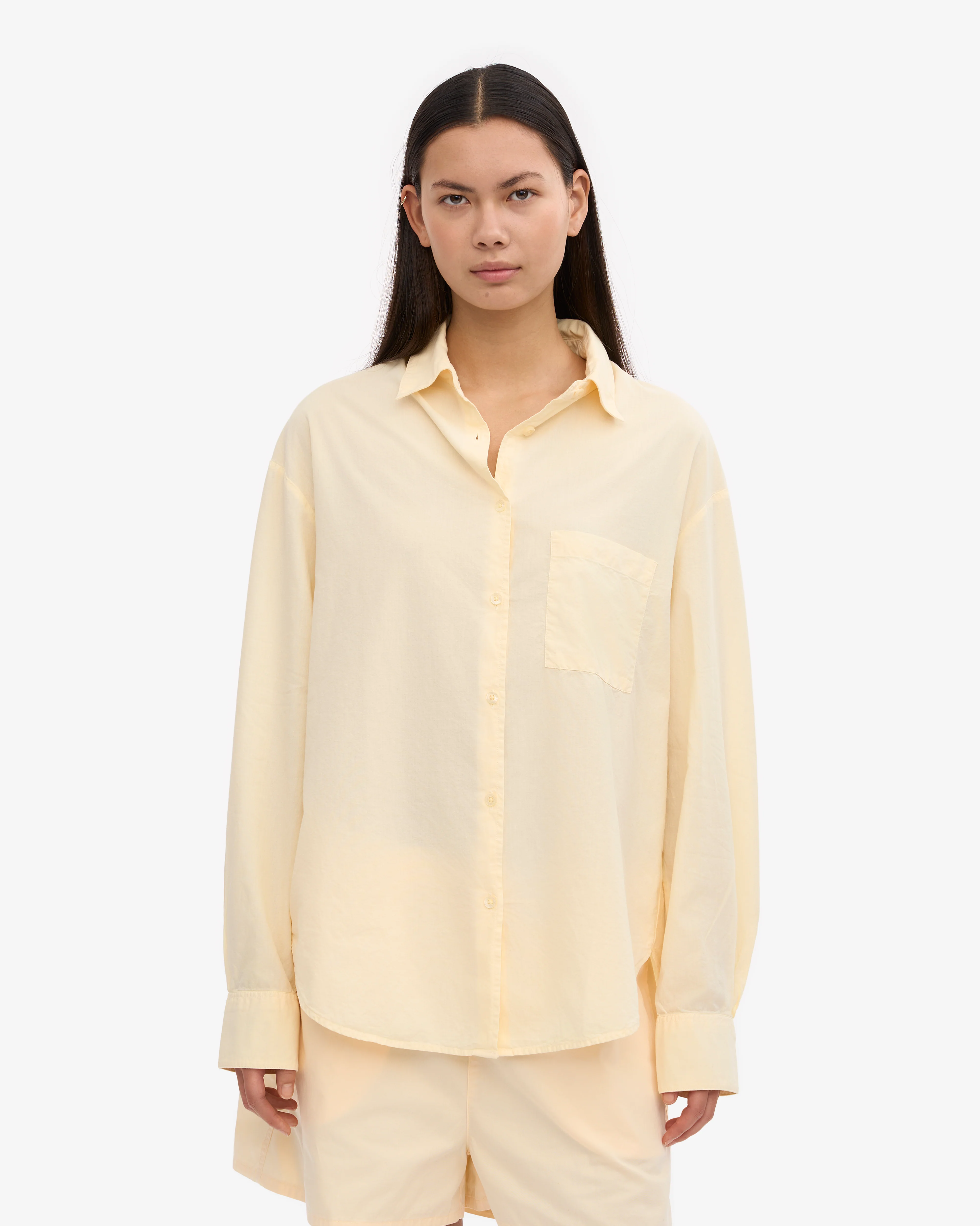 Organic Oversized Shirt - Soft Yellow