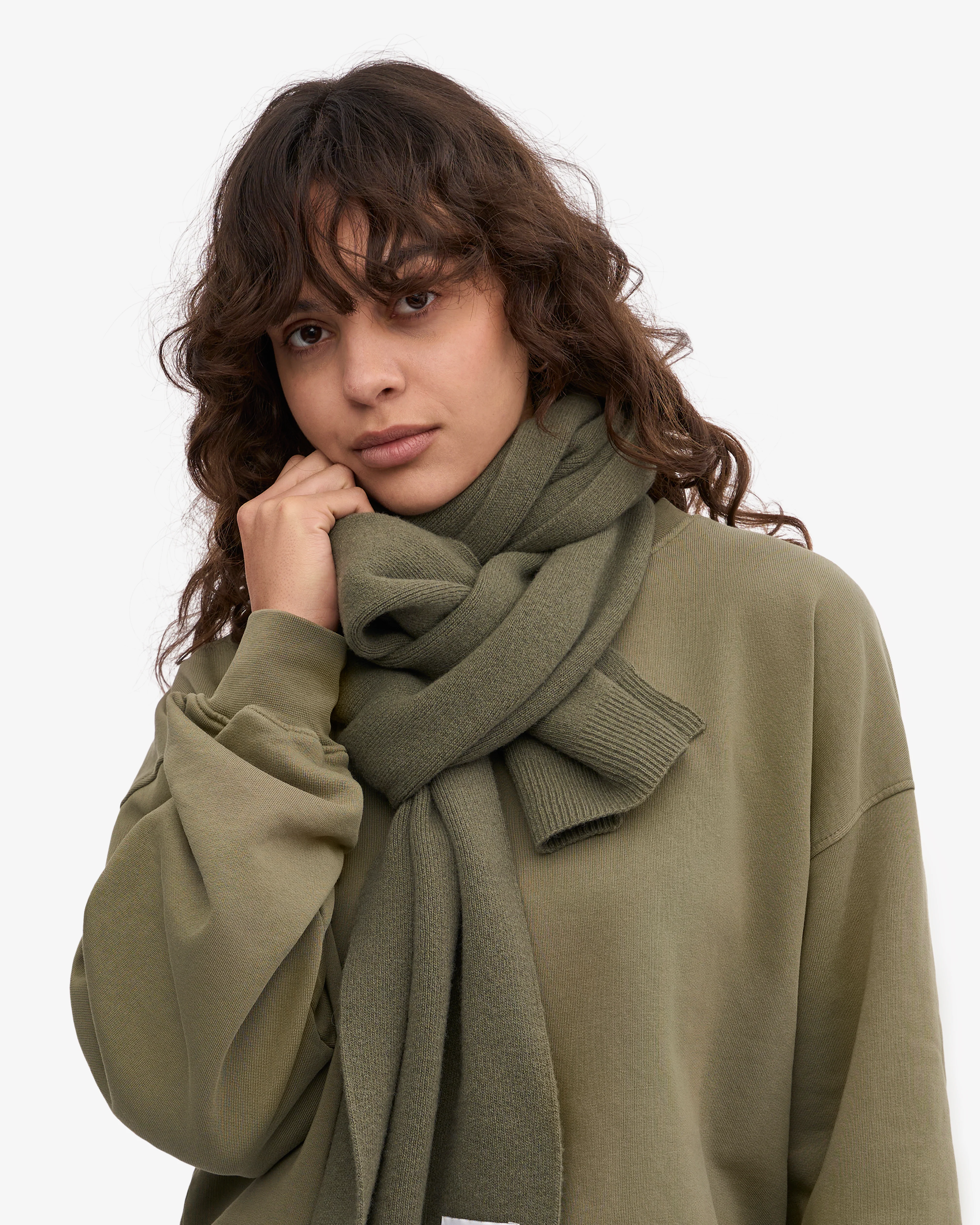 Merino Wool Scarf - Dusty Olive