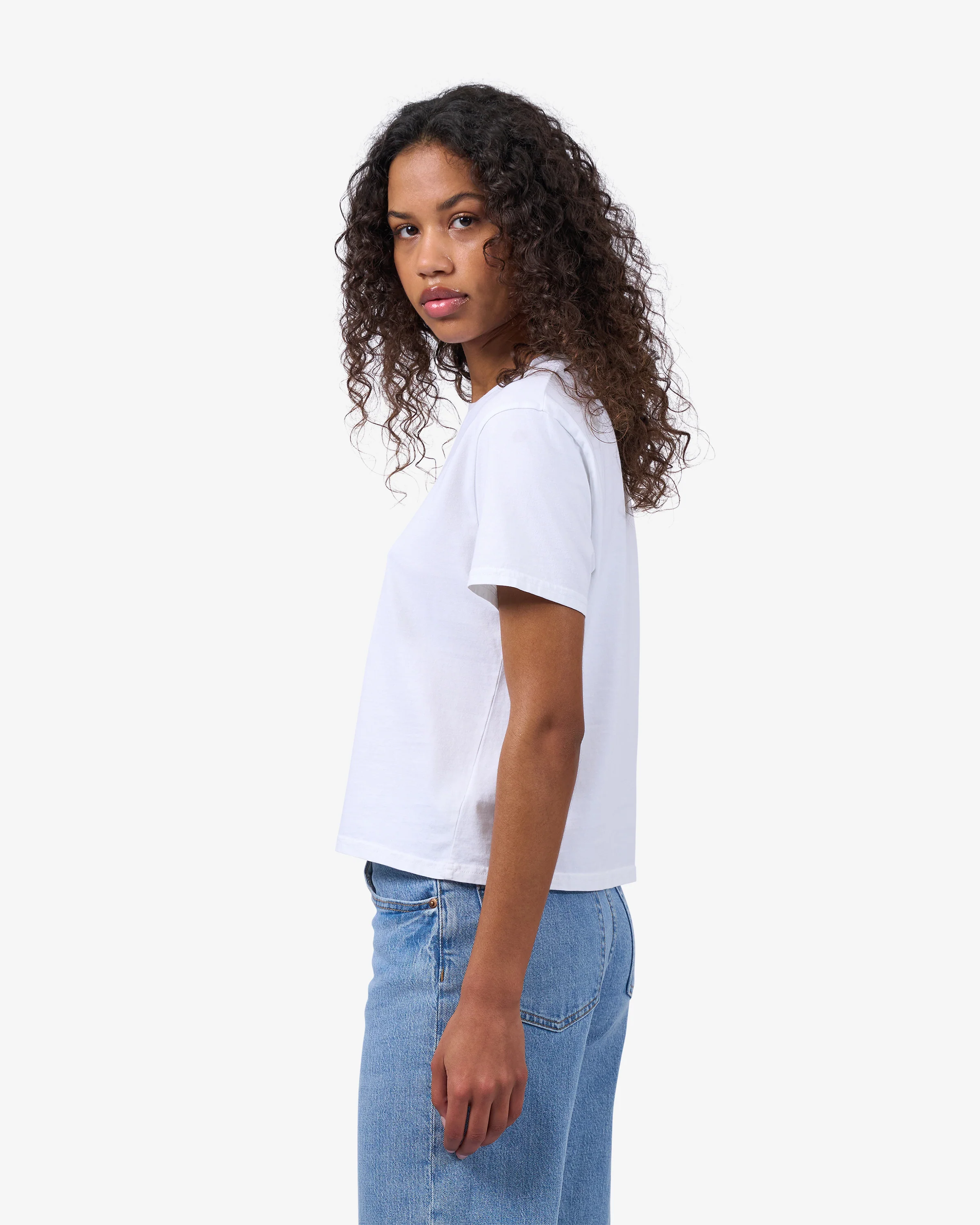 Organic Boxy Crop Tee - Faded Black