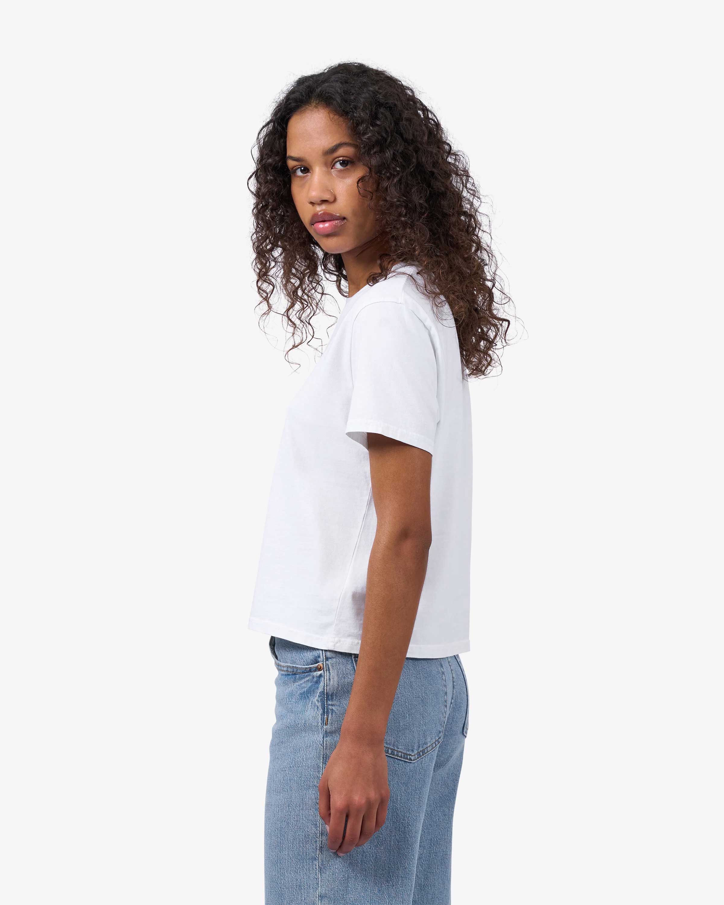 Organic Boxy Crop Tee - Optical White