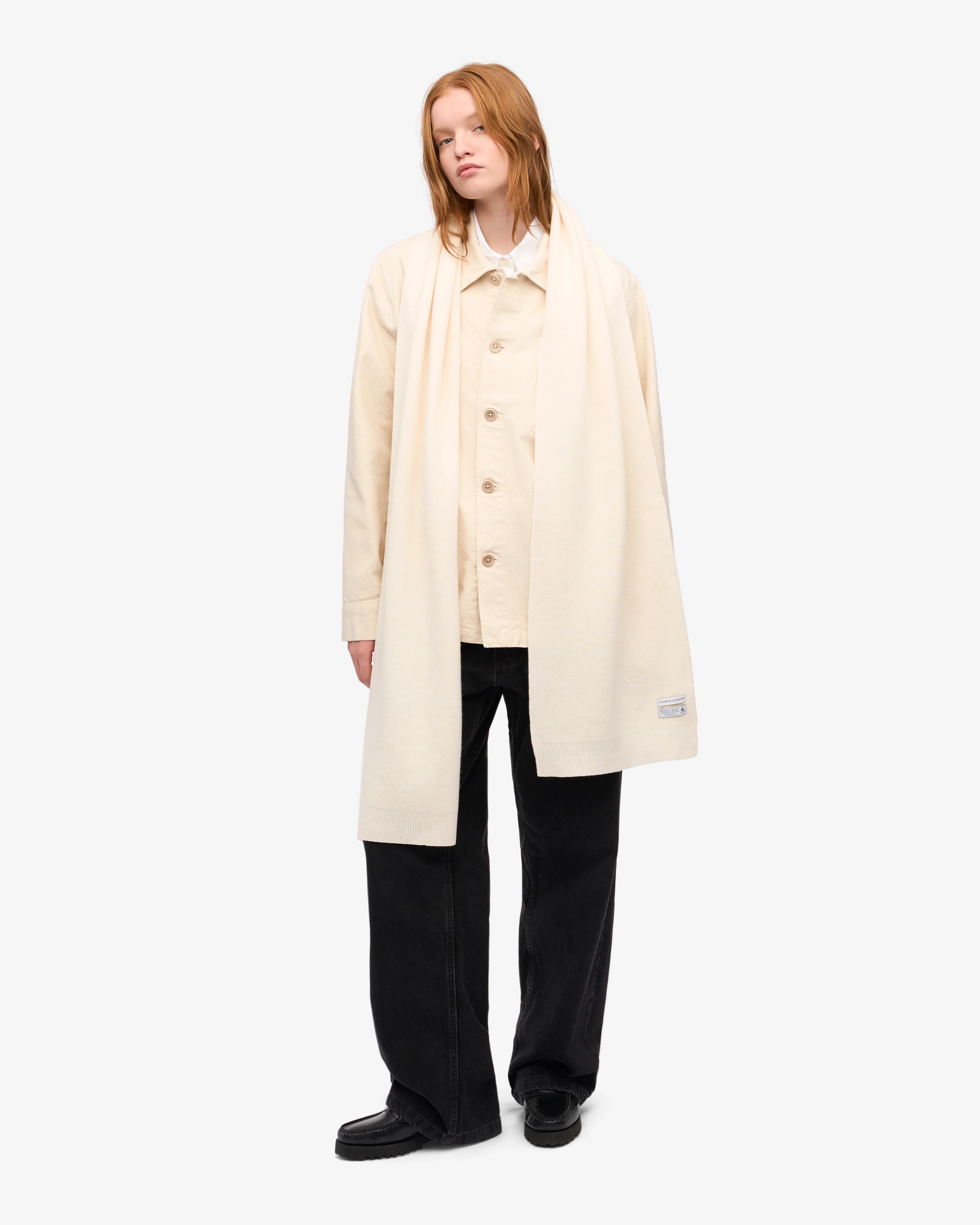 Merino Wool Scarf - Optical White