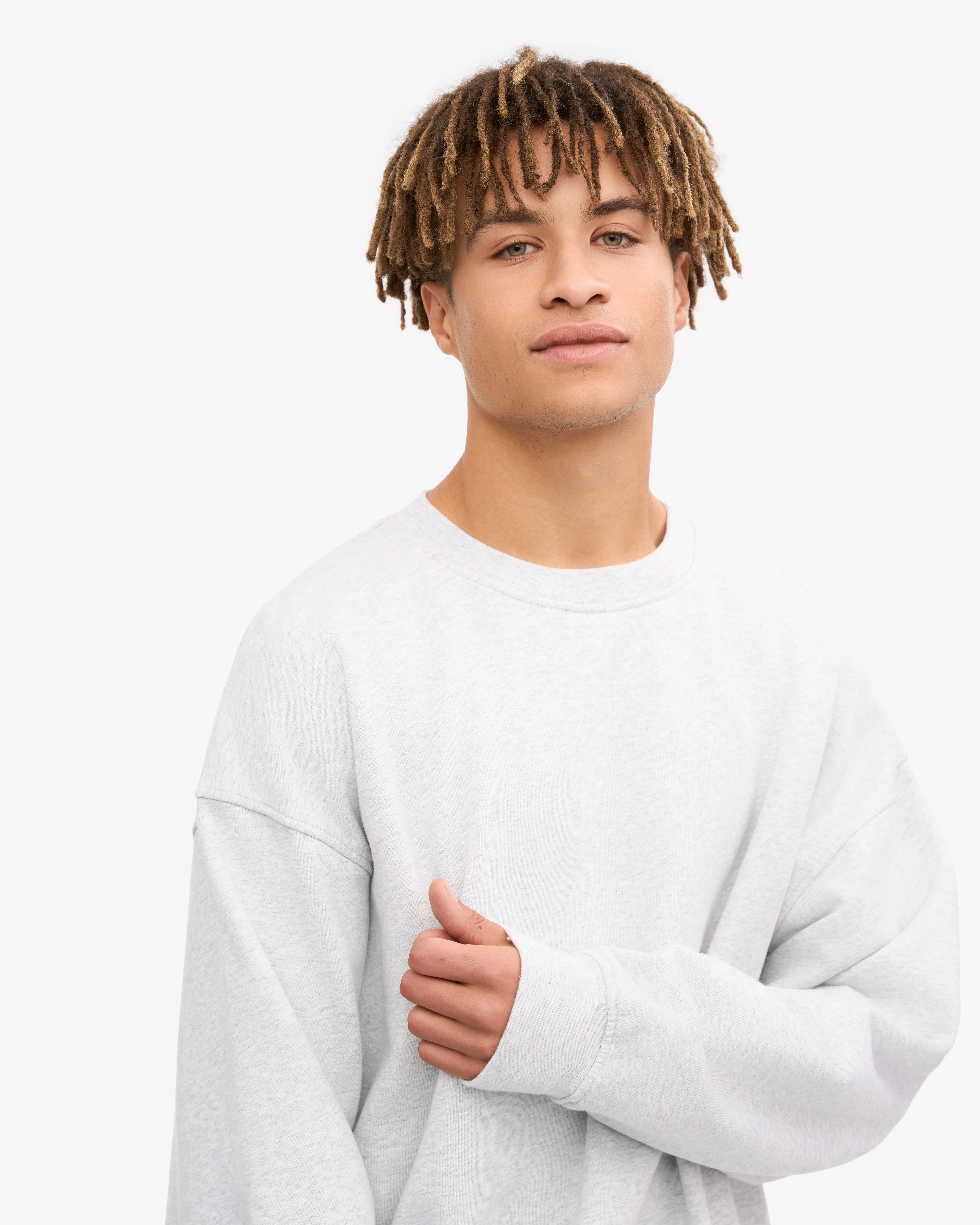 Organic Oversized Crew - Snow Melange