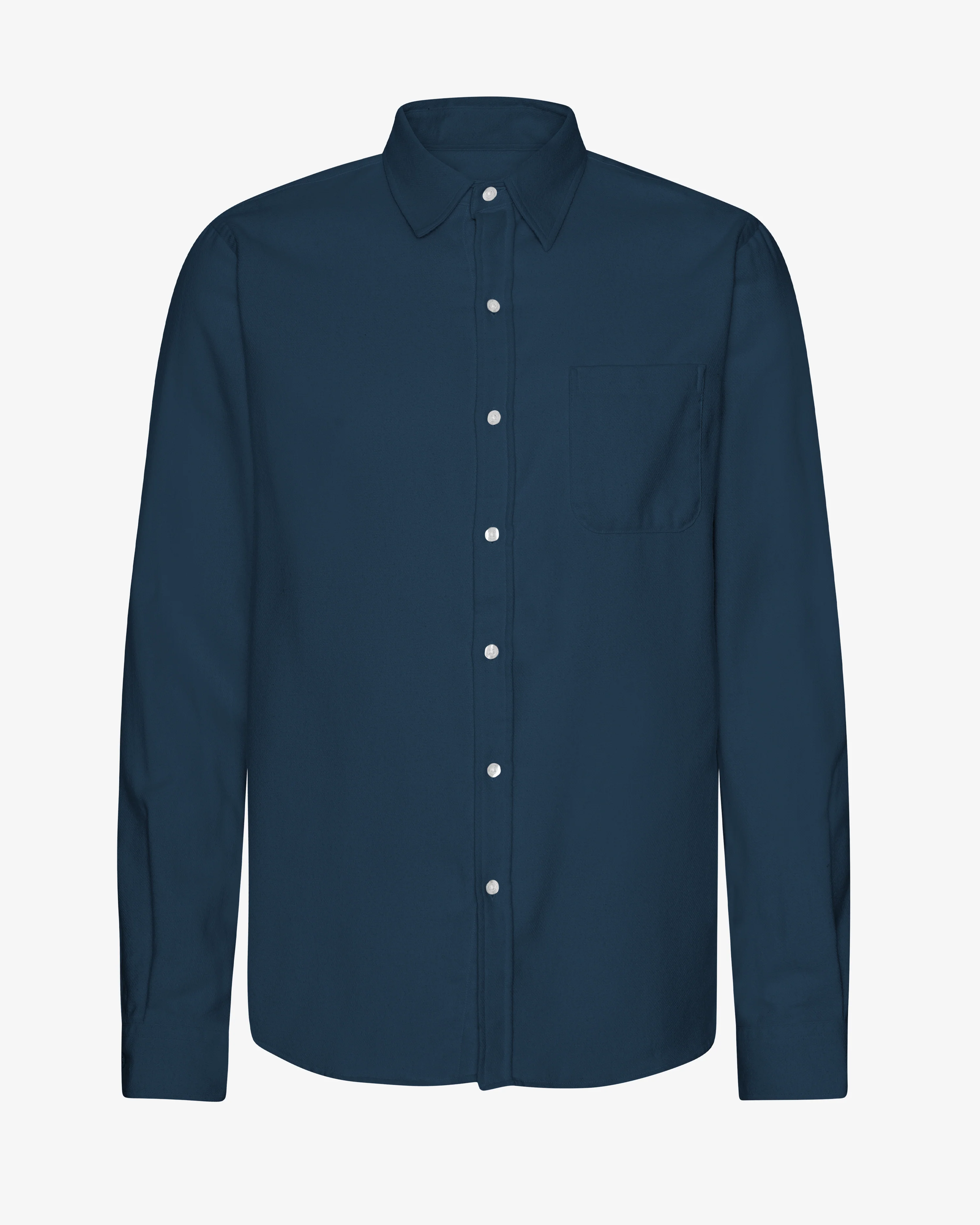 Organic Flannel Shirt - Petrol Blue