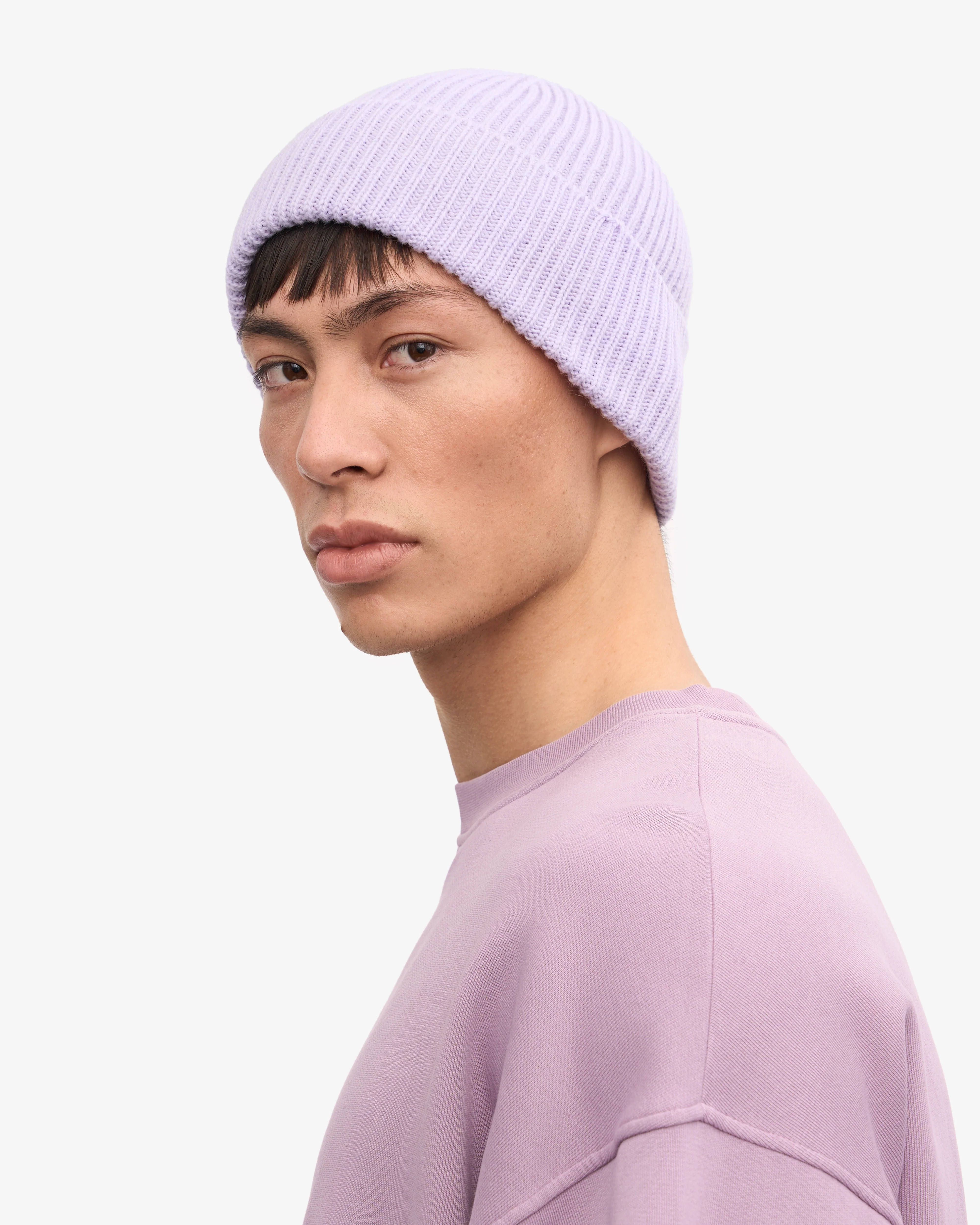 Merino Wool Beanie - Soft Lavender