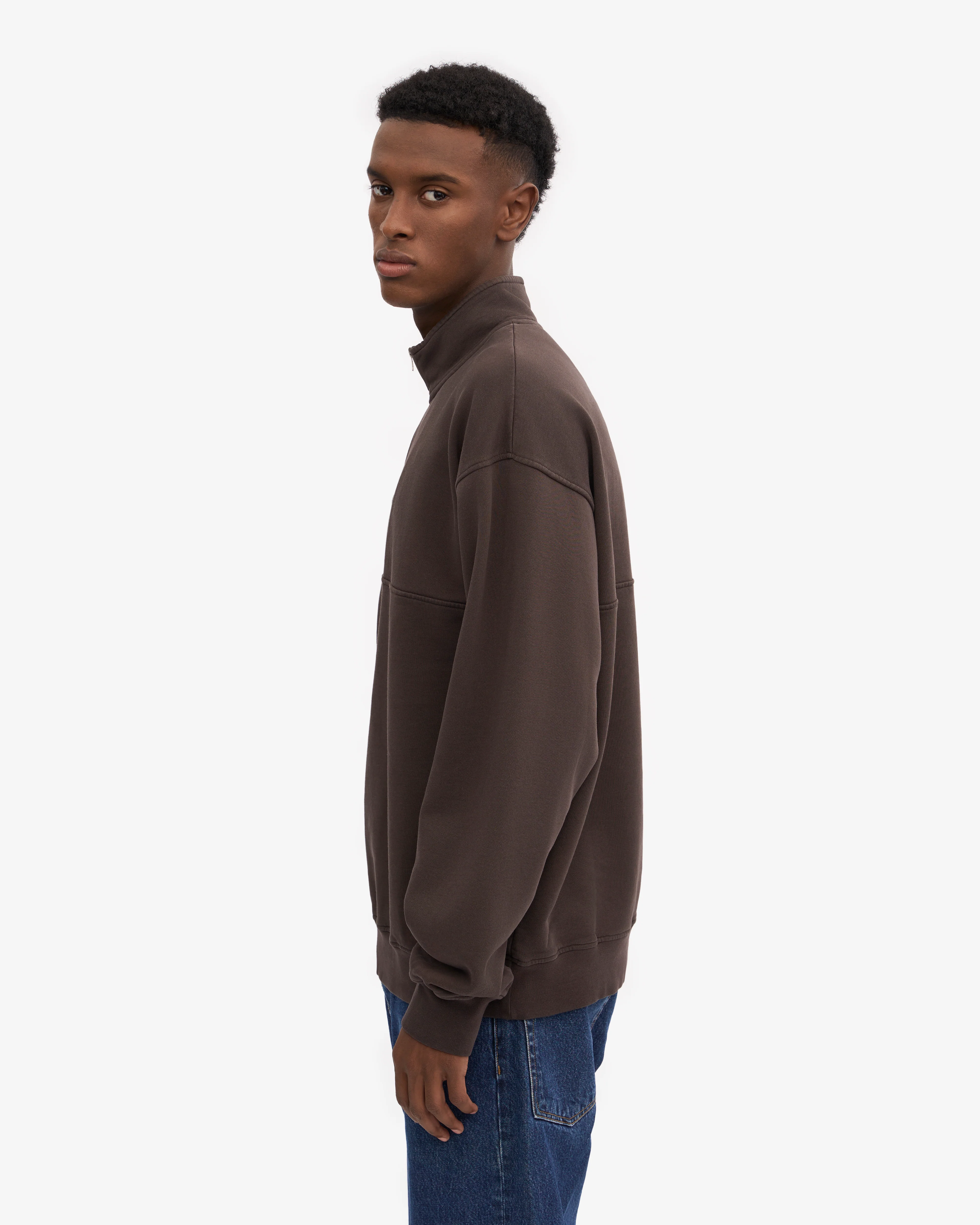 Organic Quarter Zip - Coffee Brown