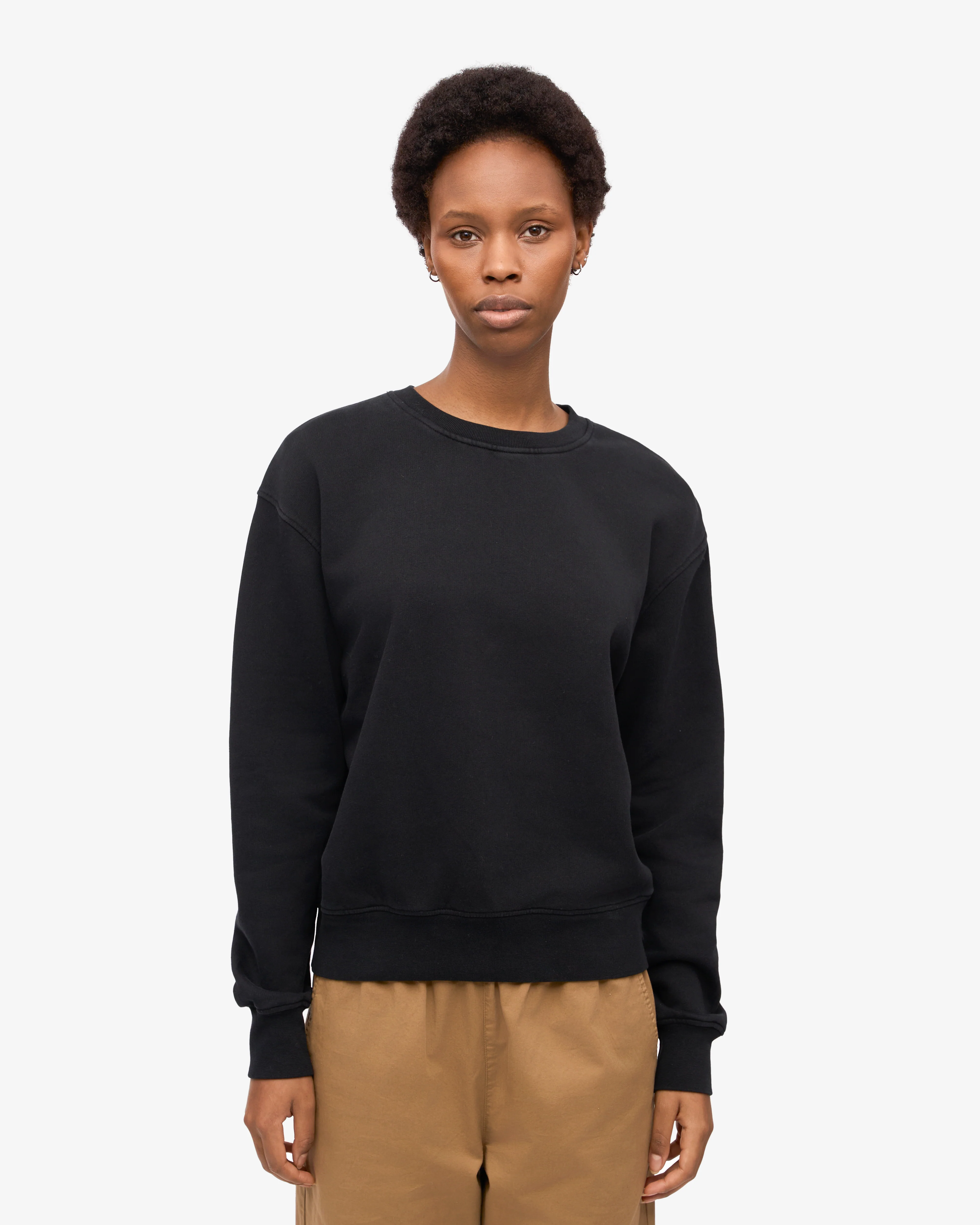 Women Classic Organic Crew - Deep Black