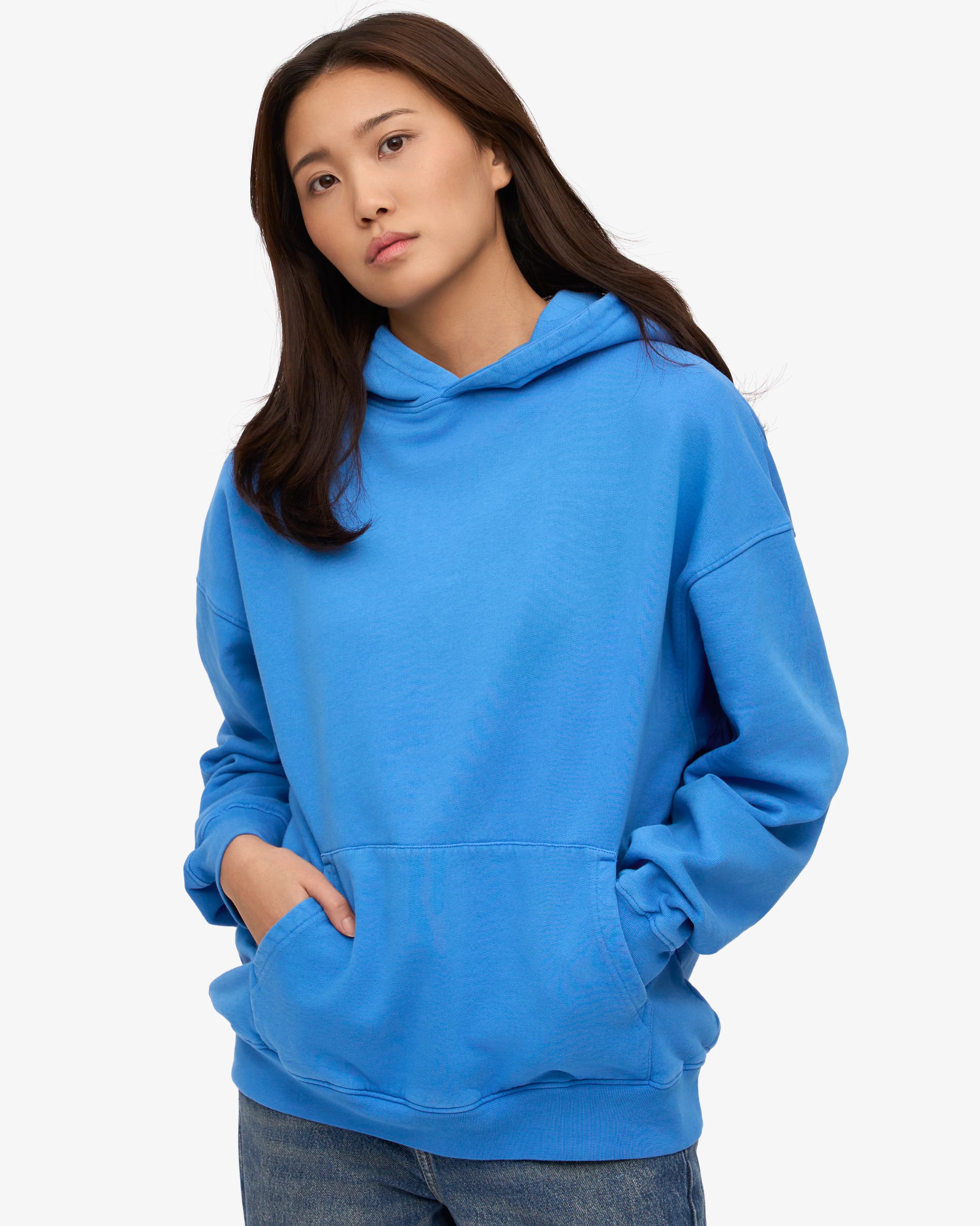 Organic Oversized Hood - Pacific Blue