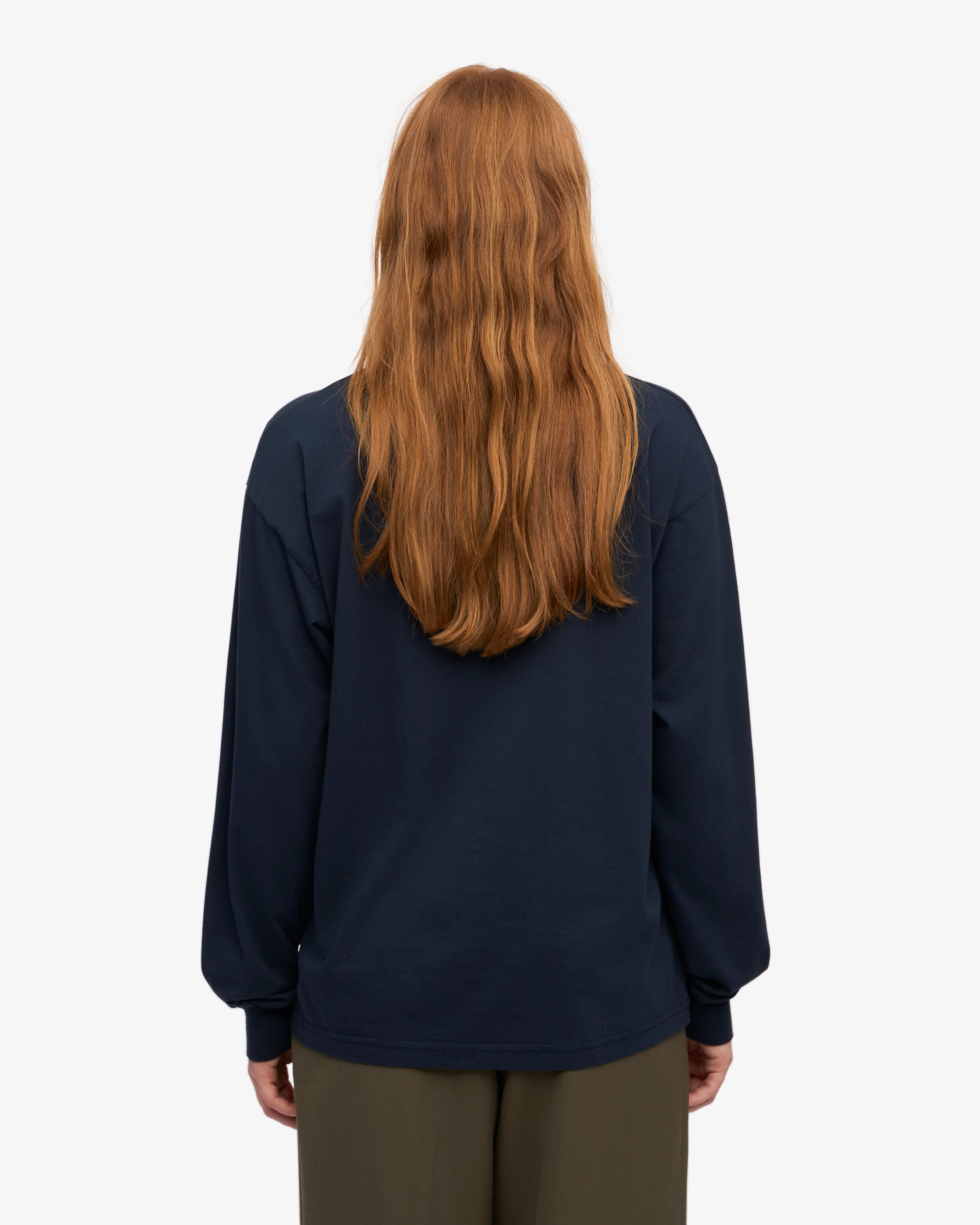 Oversized Organic LS T-Shirt - Navy Blue