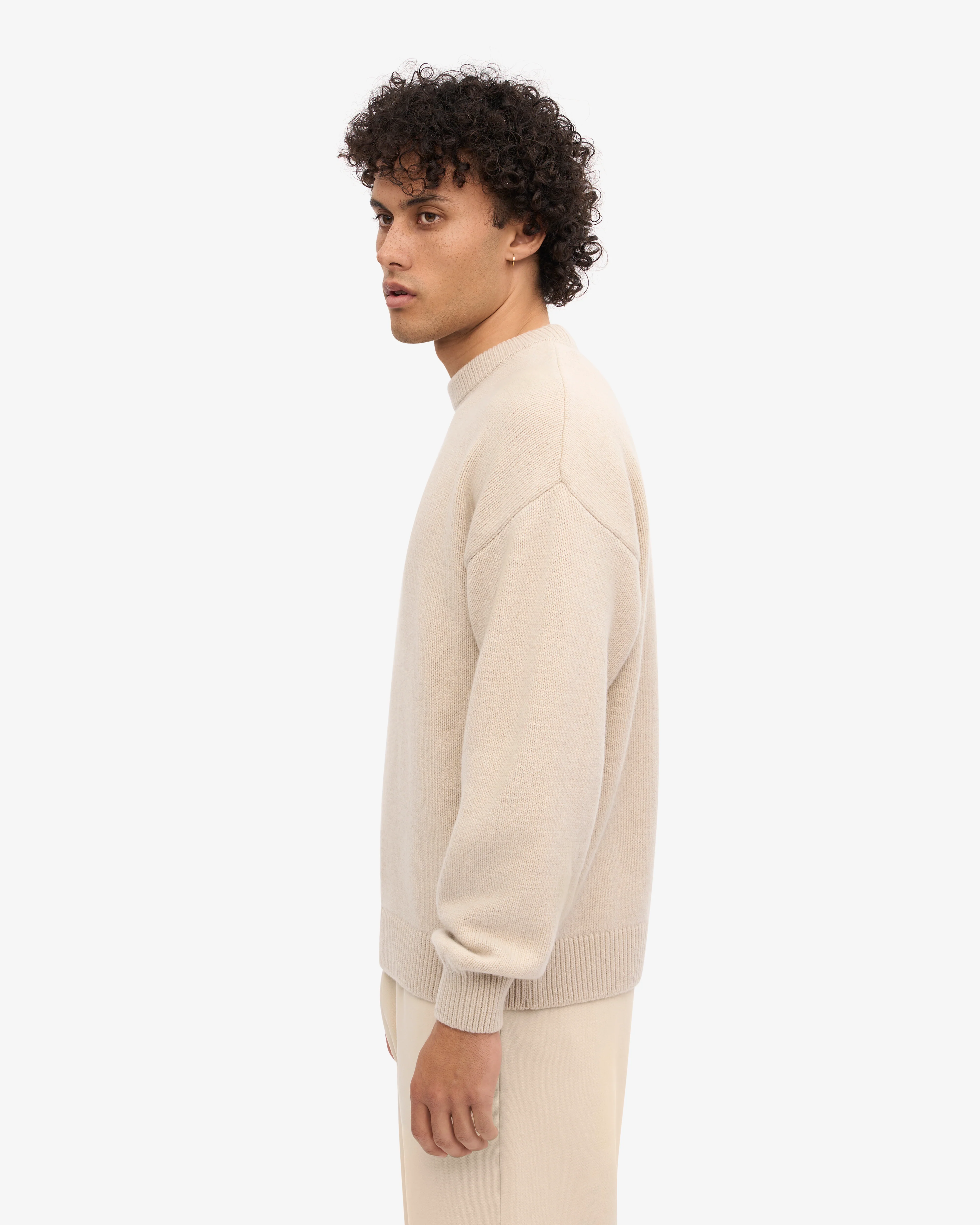 Oversized Merino Wool Crew - Ivory White
