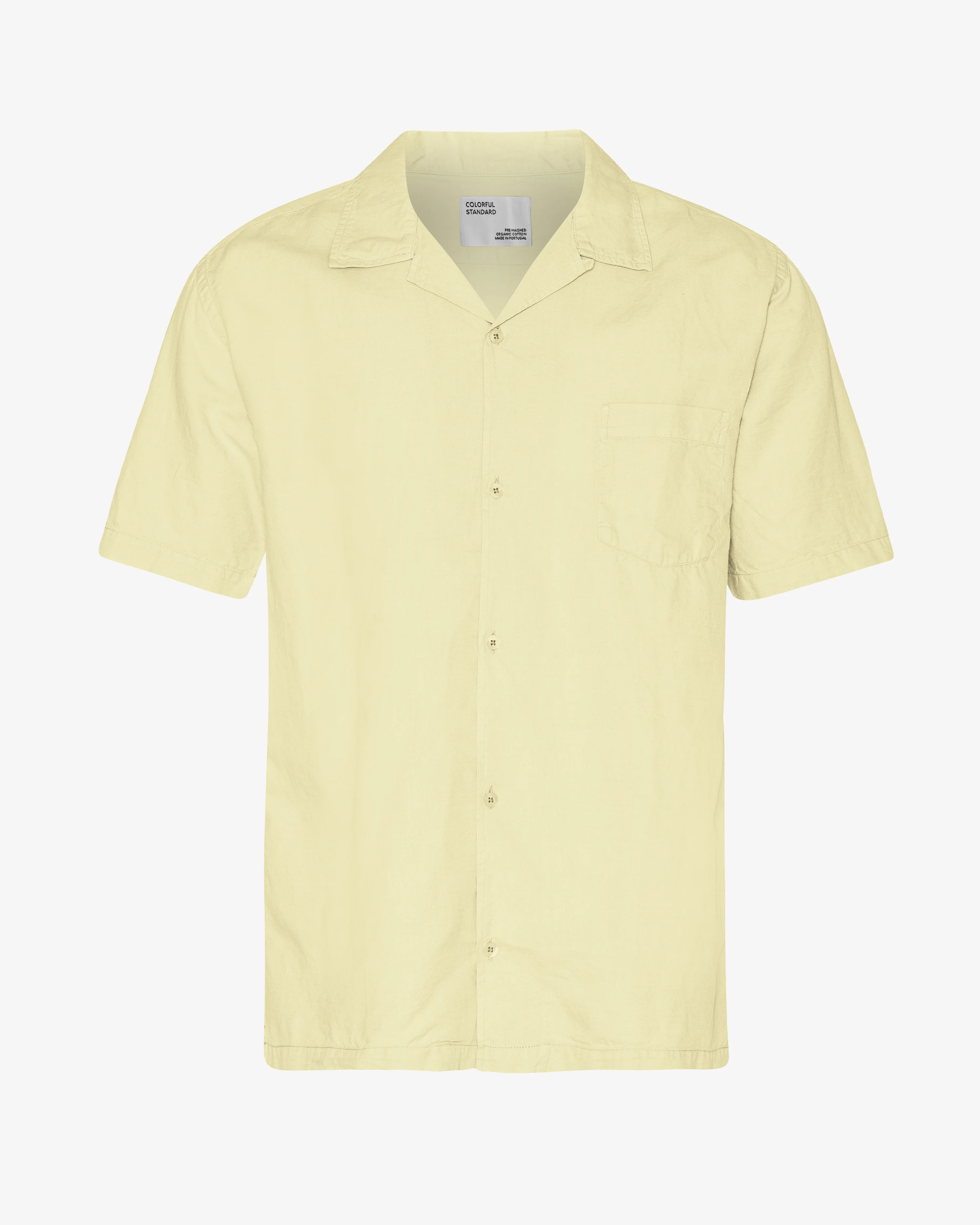 Linen Short Sleeved Shirt - Soft Yellow