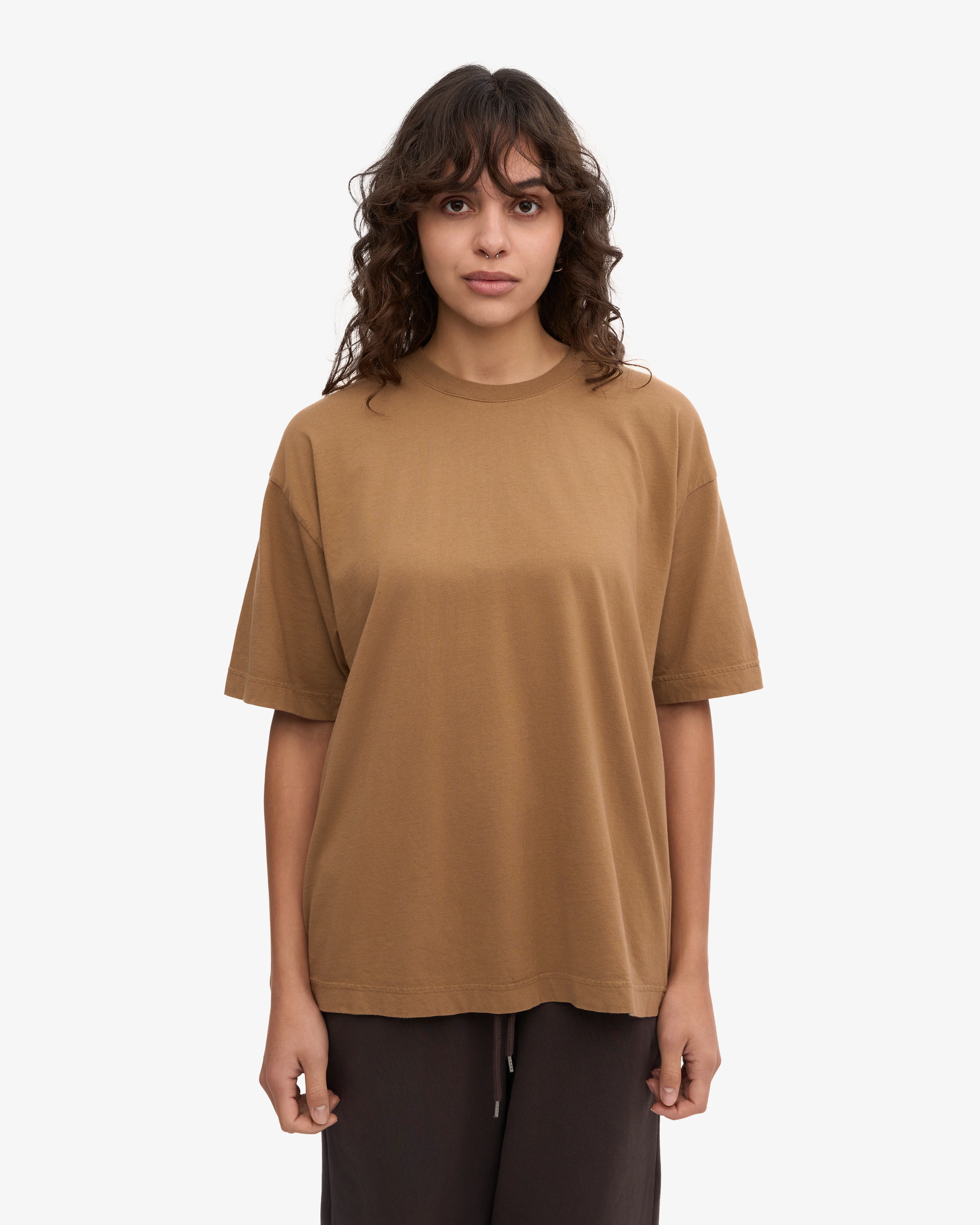 Oversized Organic T-Shirt - Sahara Camel