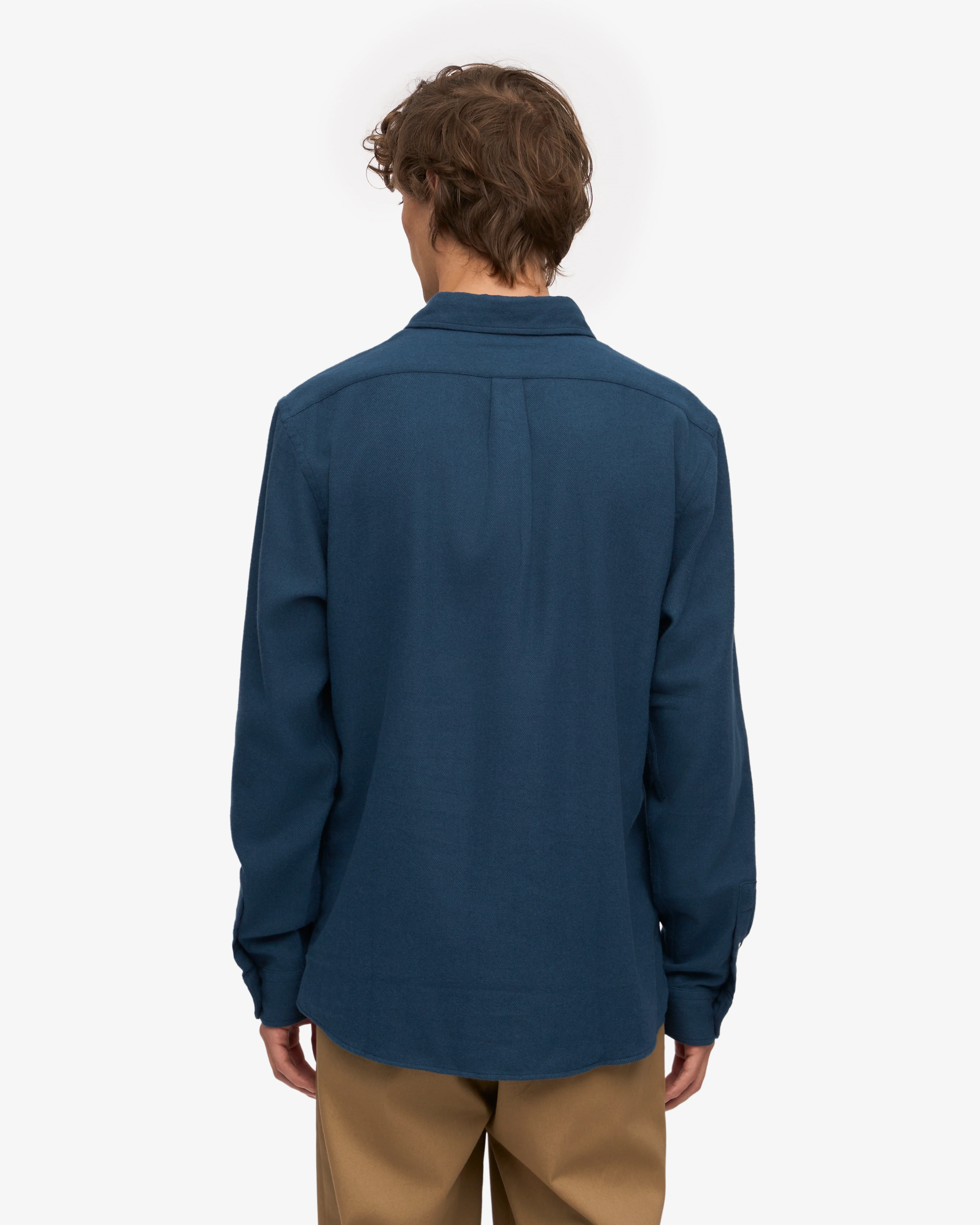 Organic Flannel Shirt - Petrol Blue