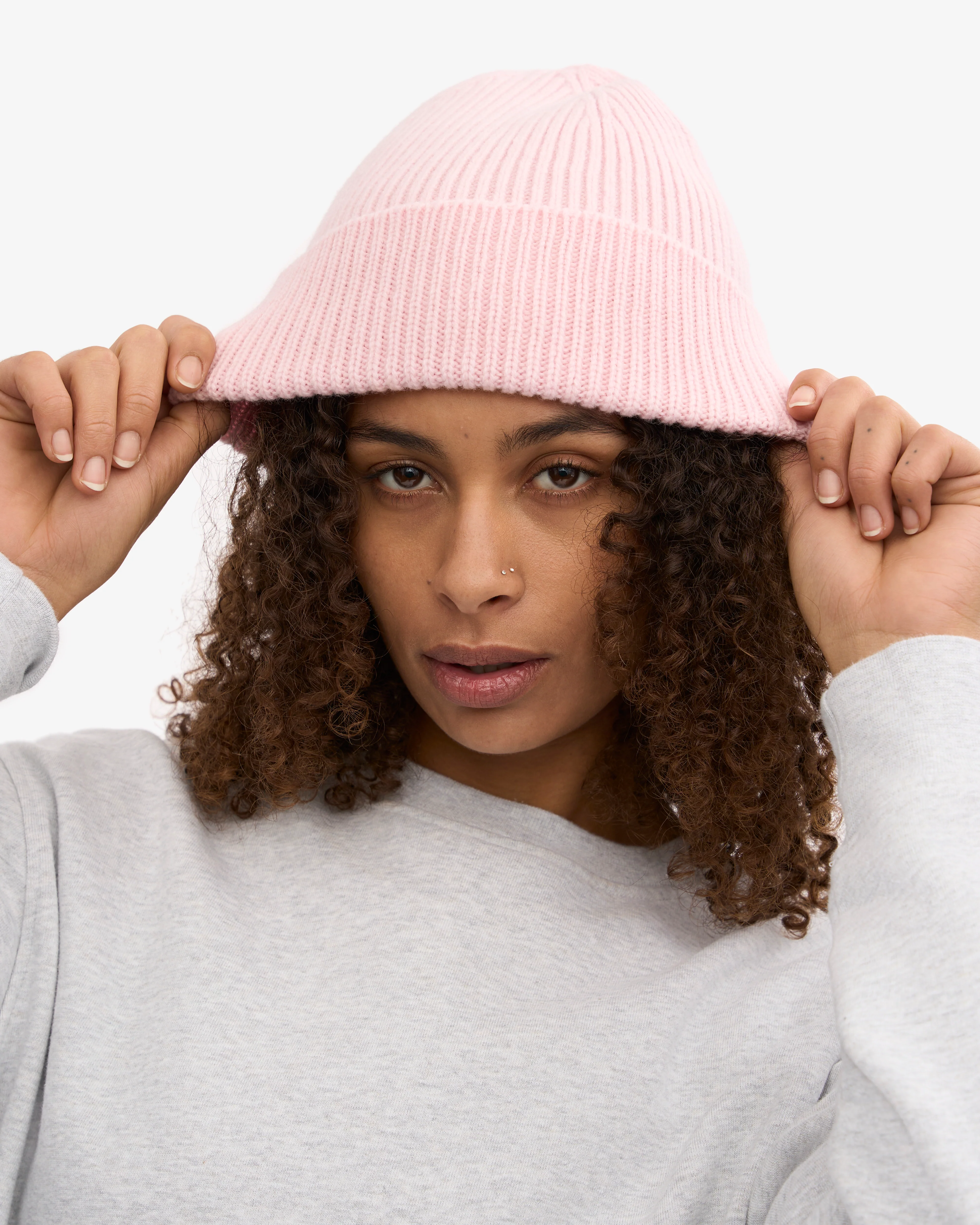 Merino Wool Beanie - Faded Pink