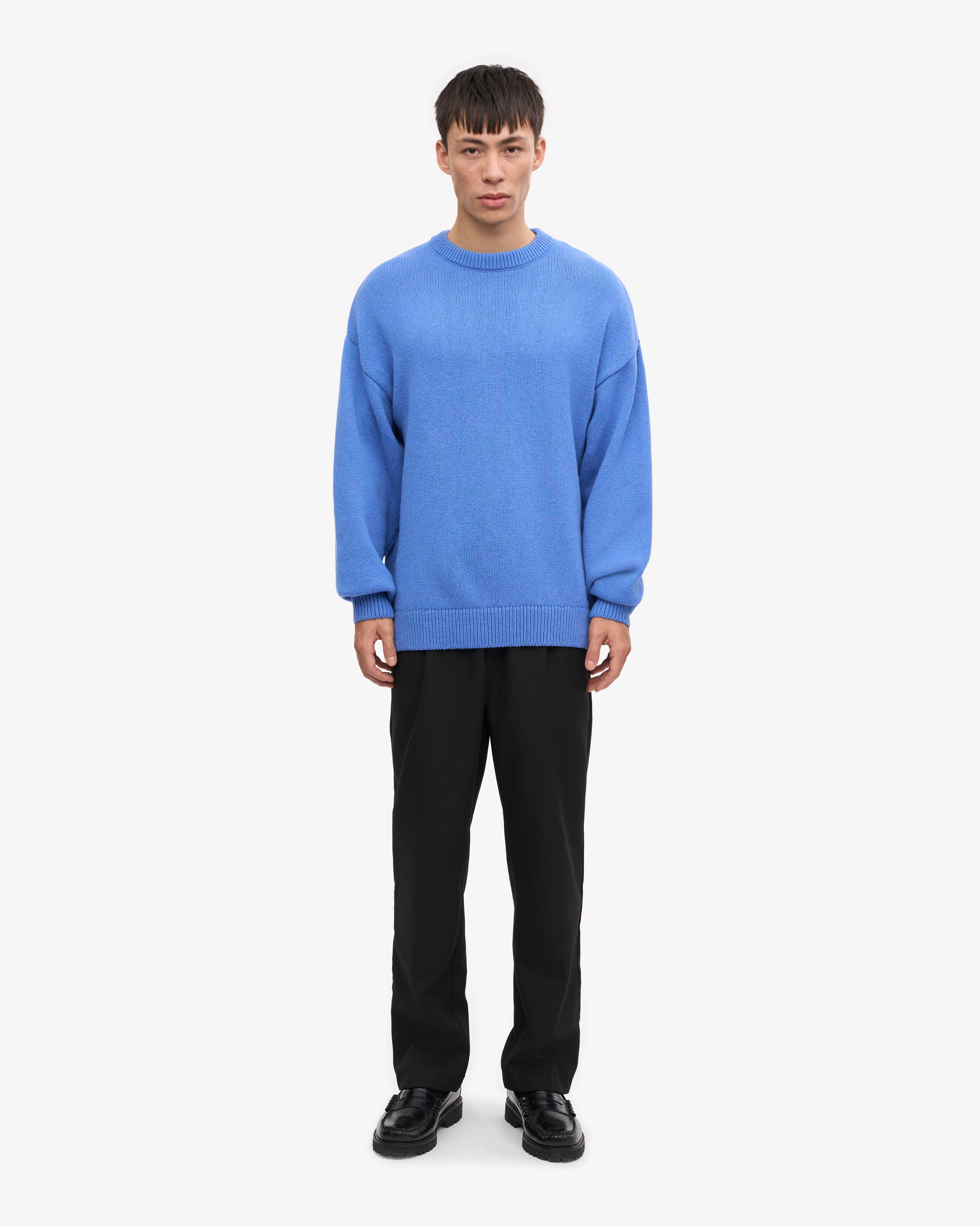 Oversized Merino Wool Crew - Pacific Blue