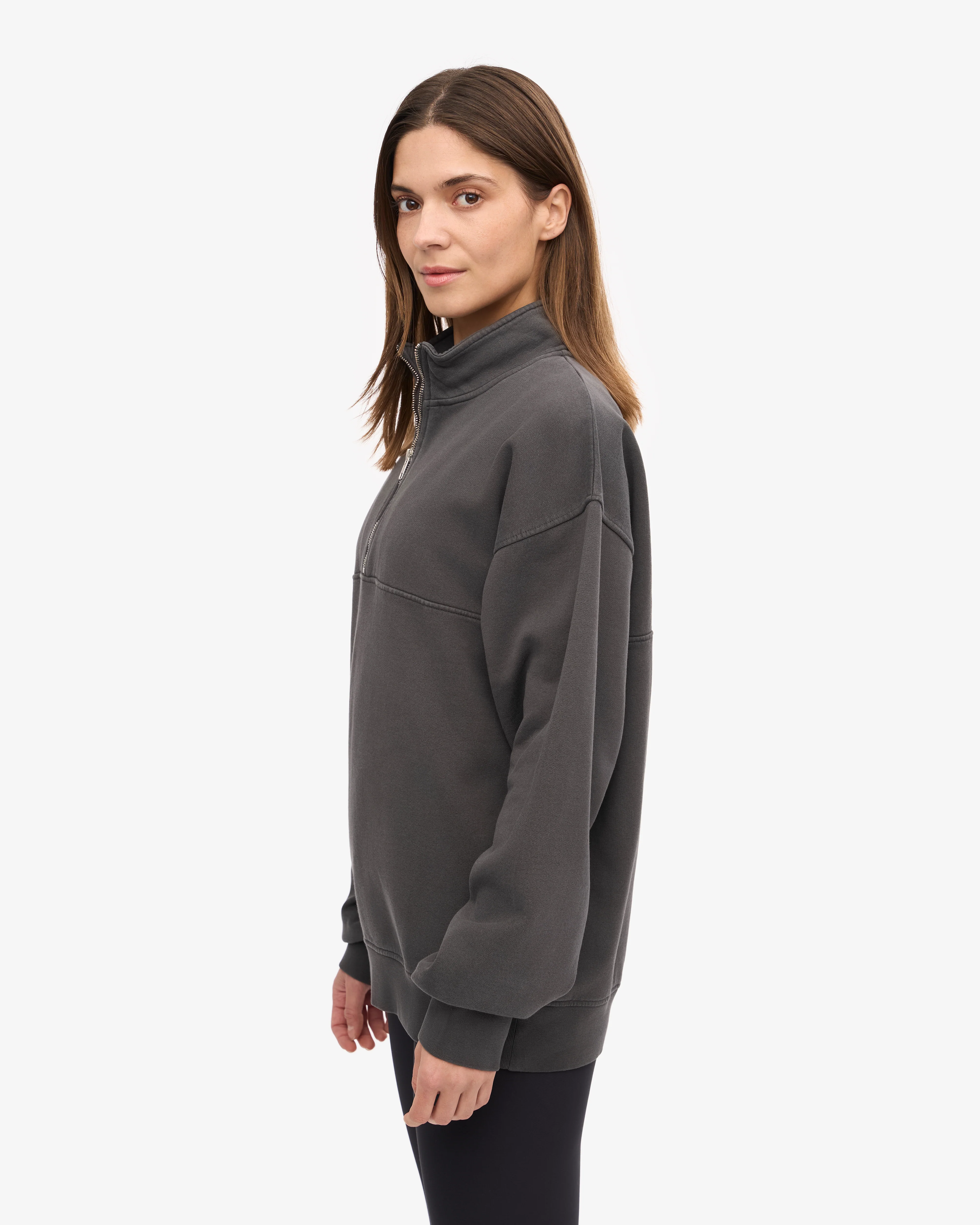 Organic Quarter Zip - Lava Grey