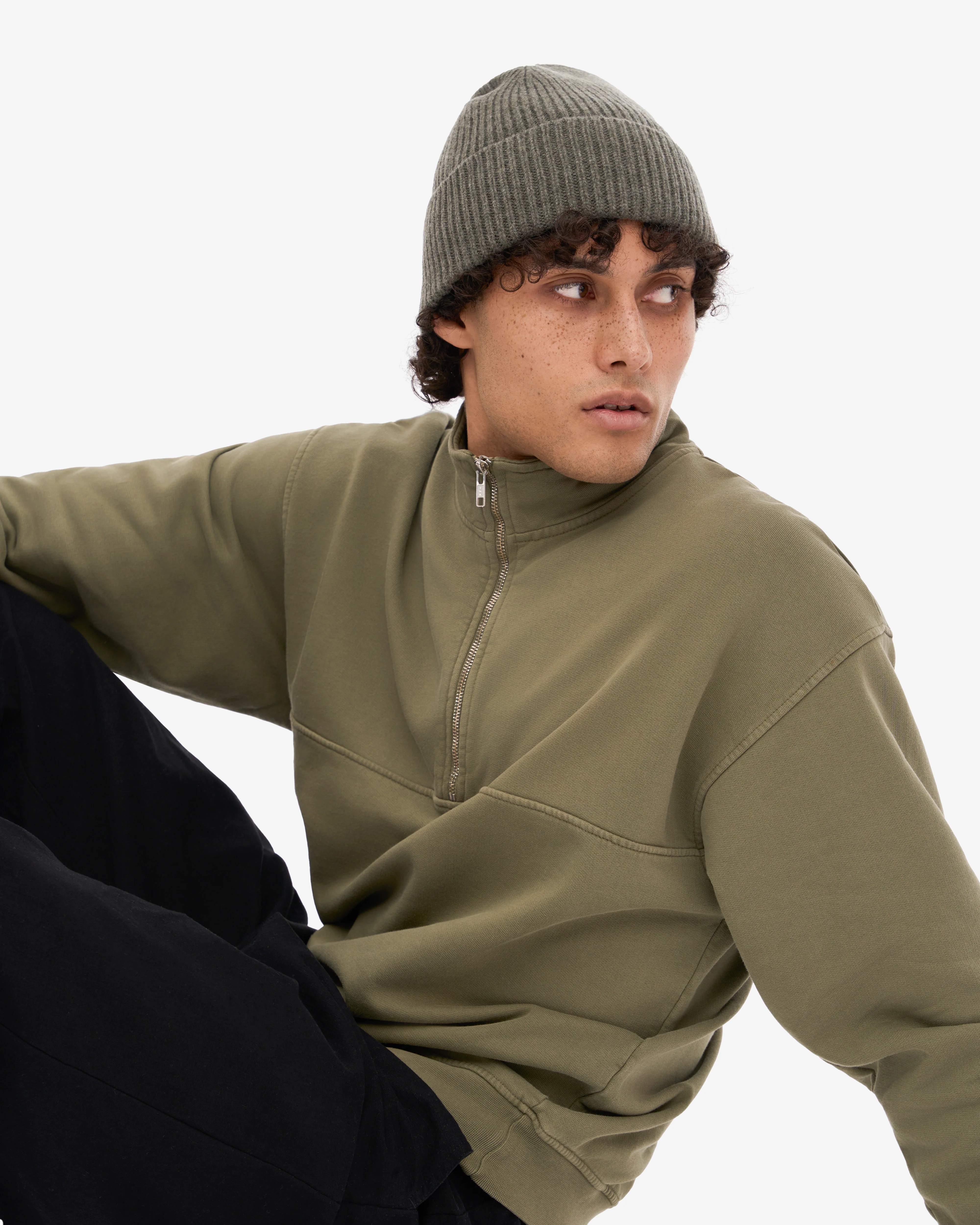 Organic Quarter Zip - Dusty Olive