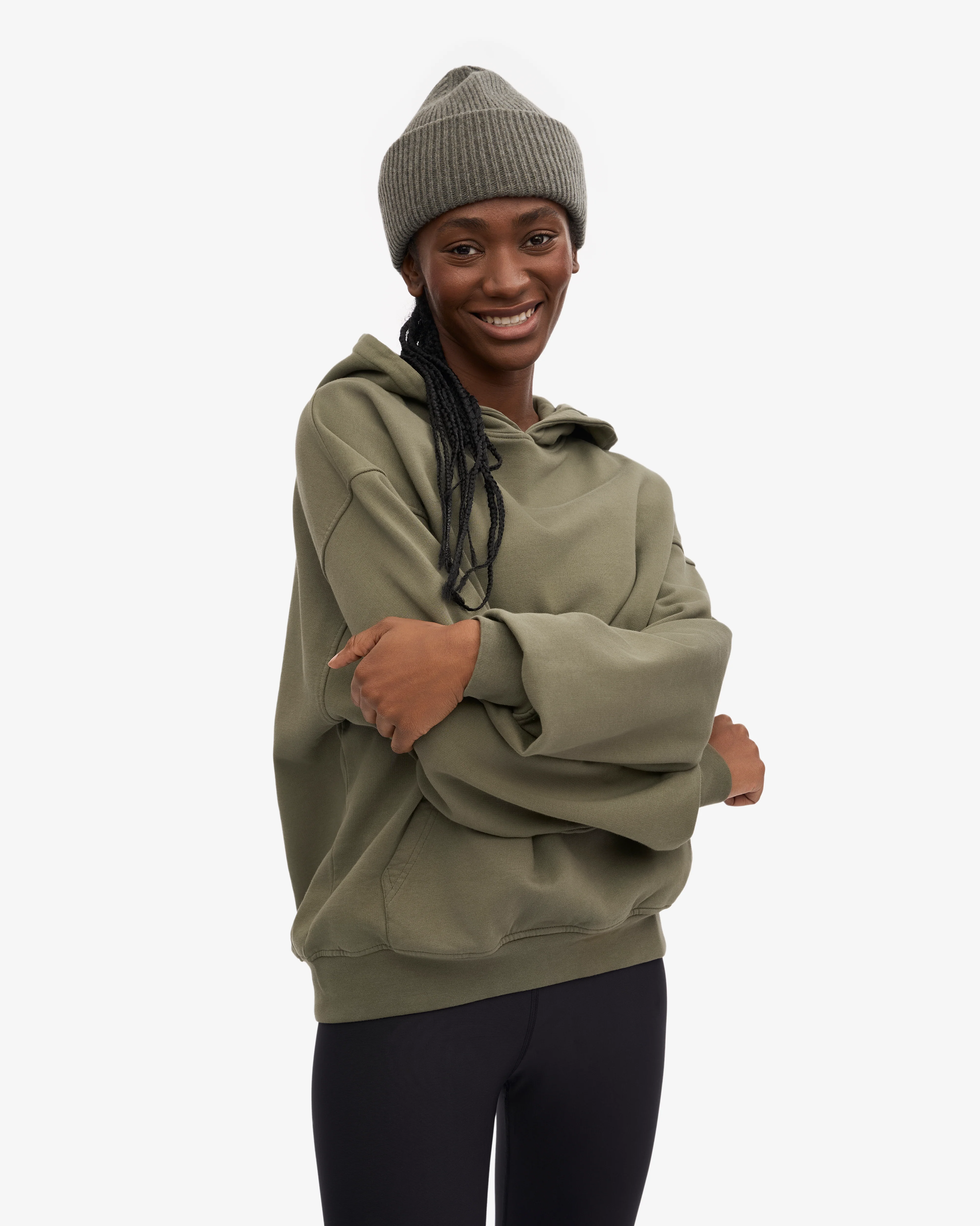 Organic Oversized Hood - Dusty Olive