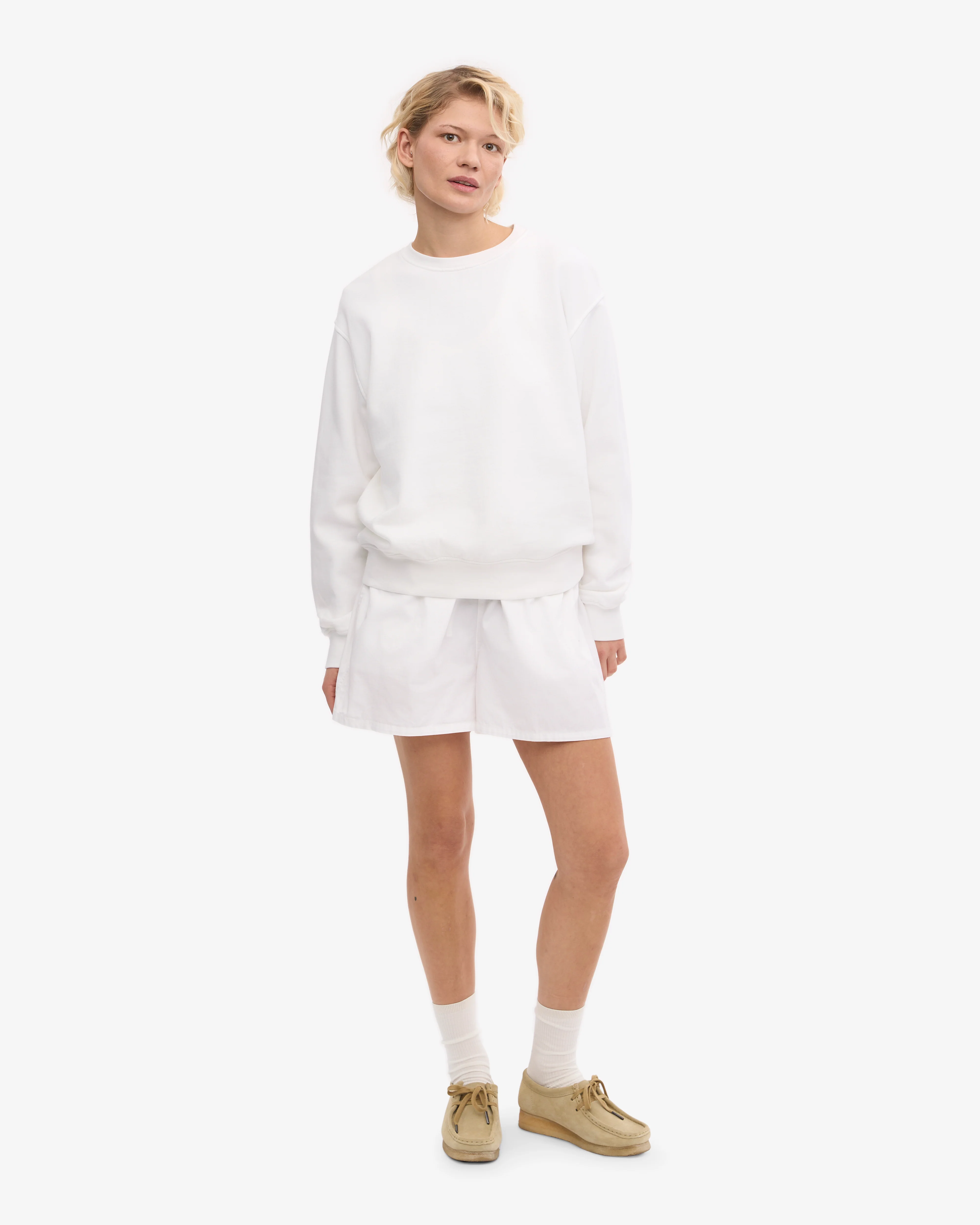 Women Organic Twill Shorts - Optical White