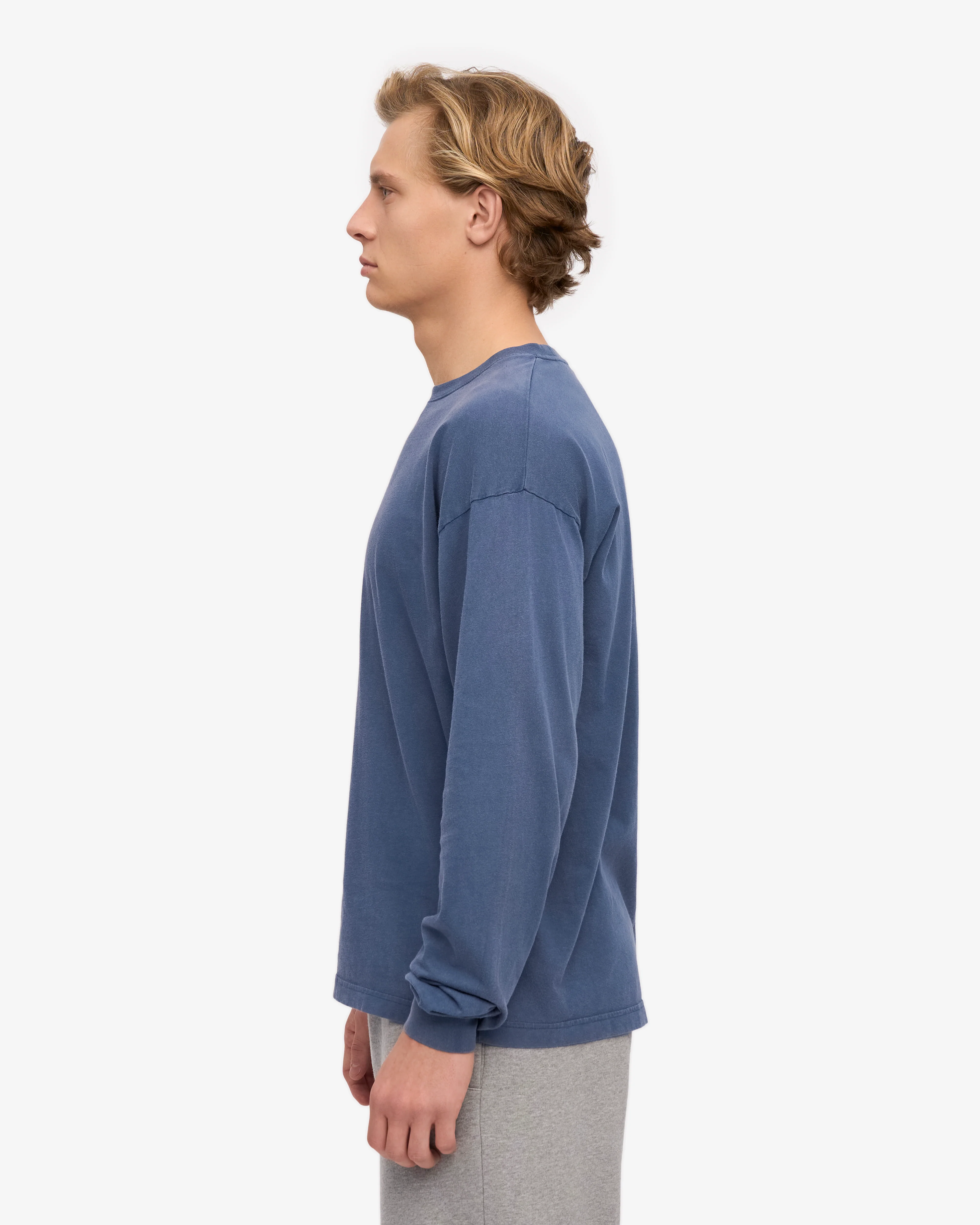 Oversized Organic LS T-Shirt - Neptune Blue