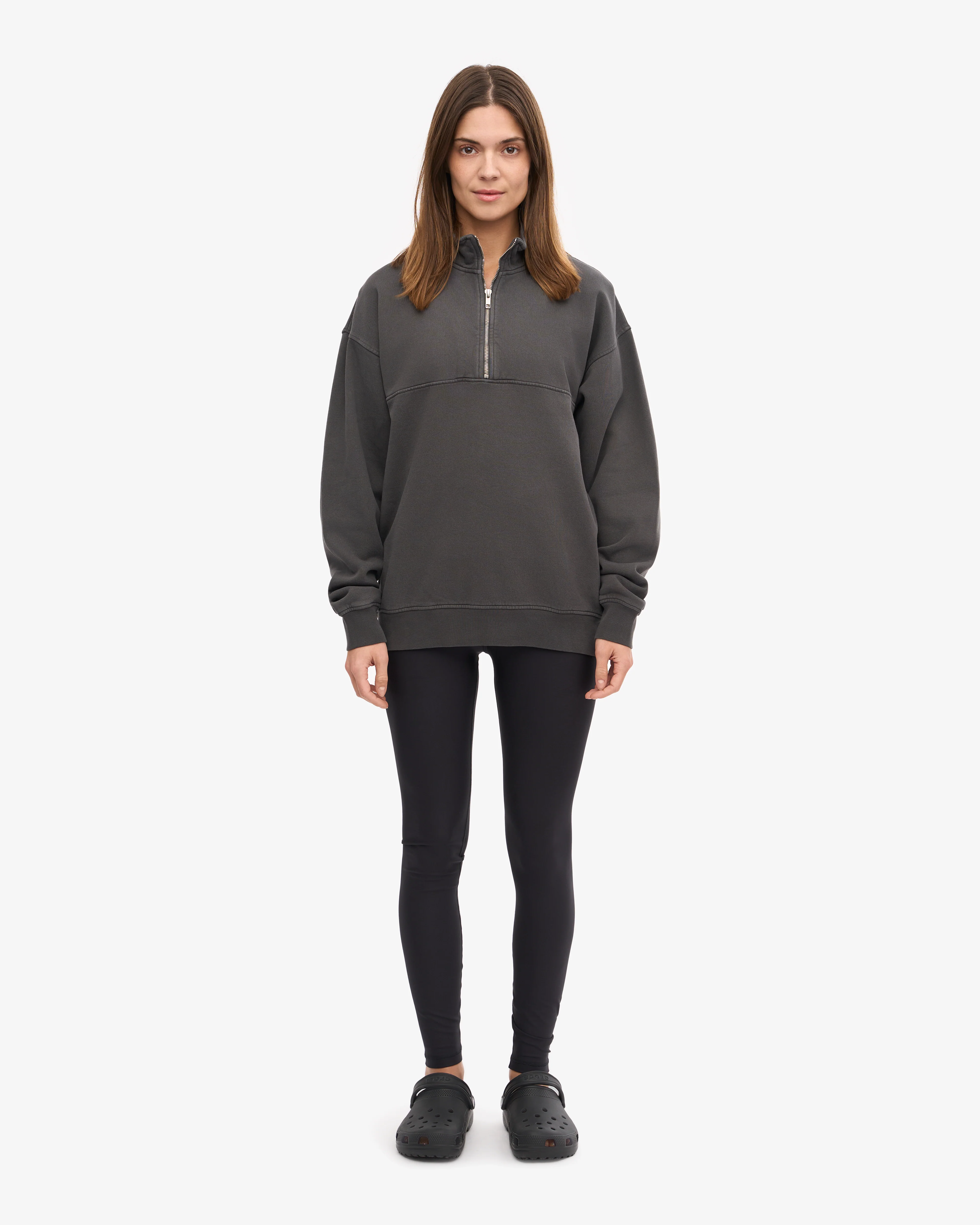 Organic Quarter Zip - Lava Grey