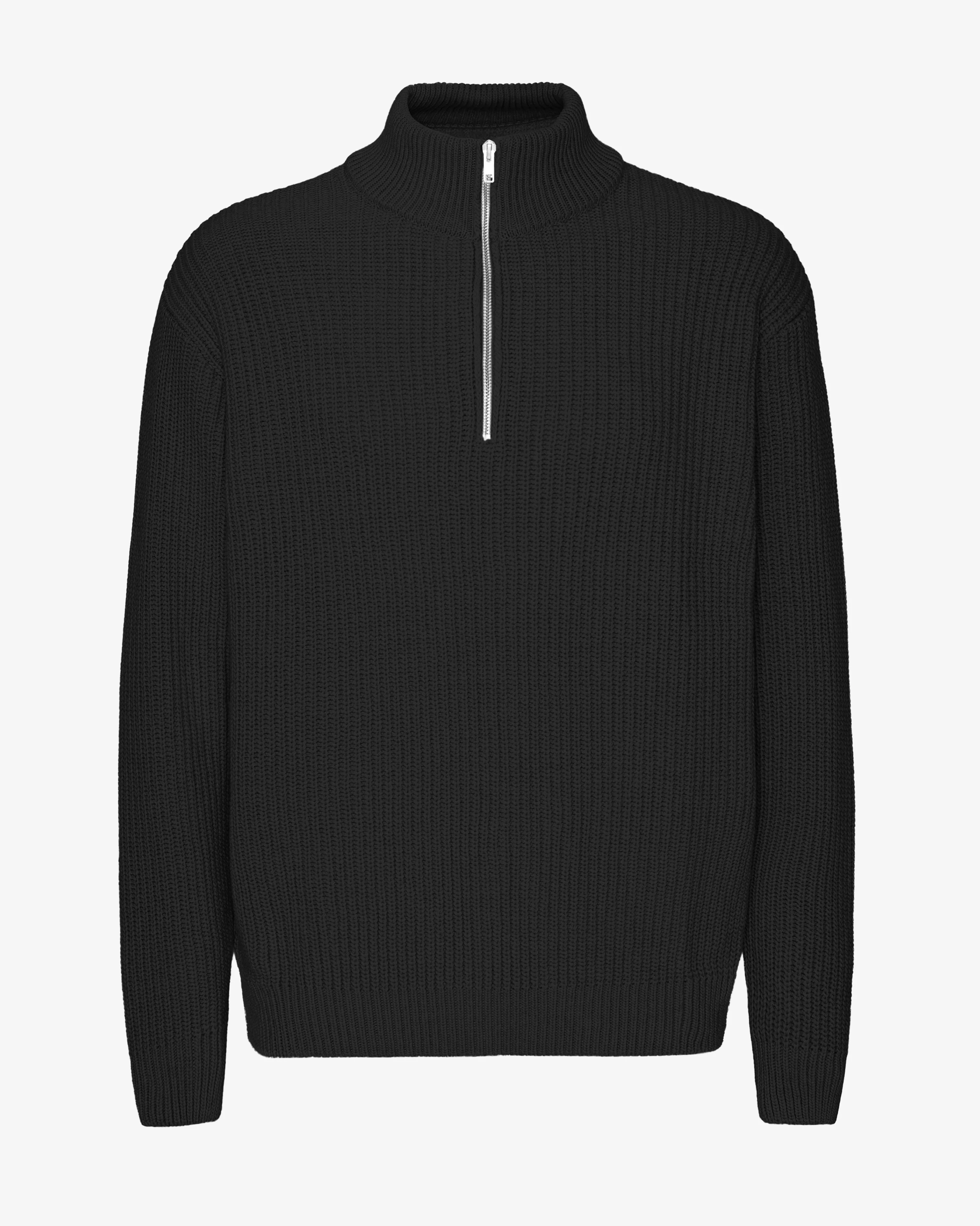 Merino Quarter Zip - Deep Black