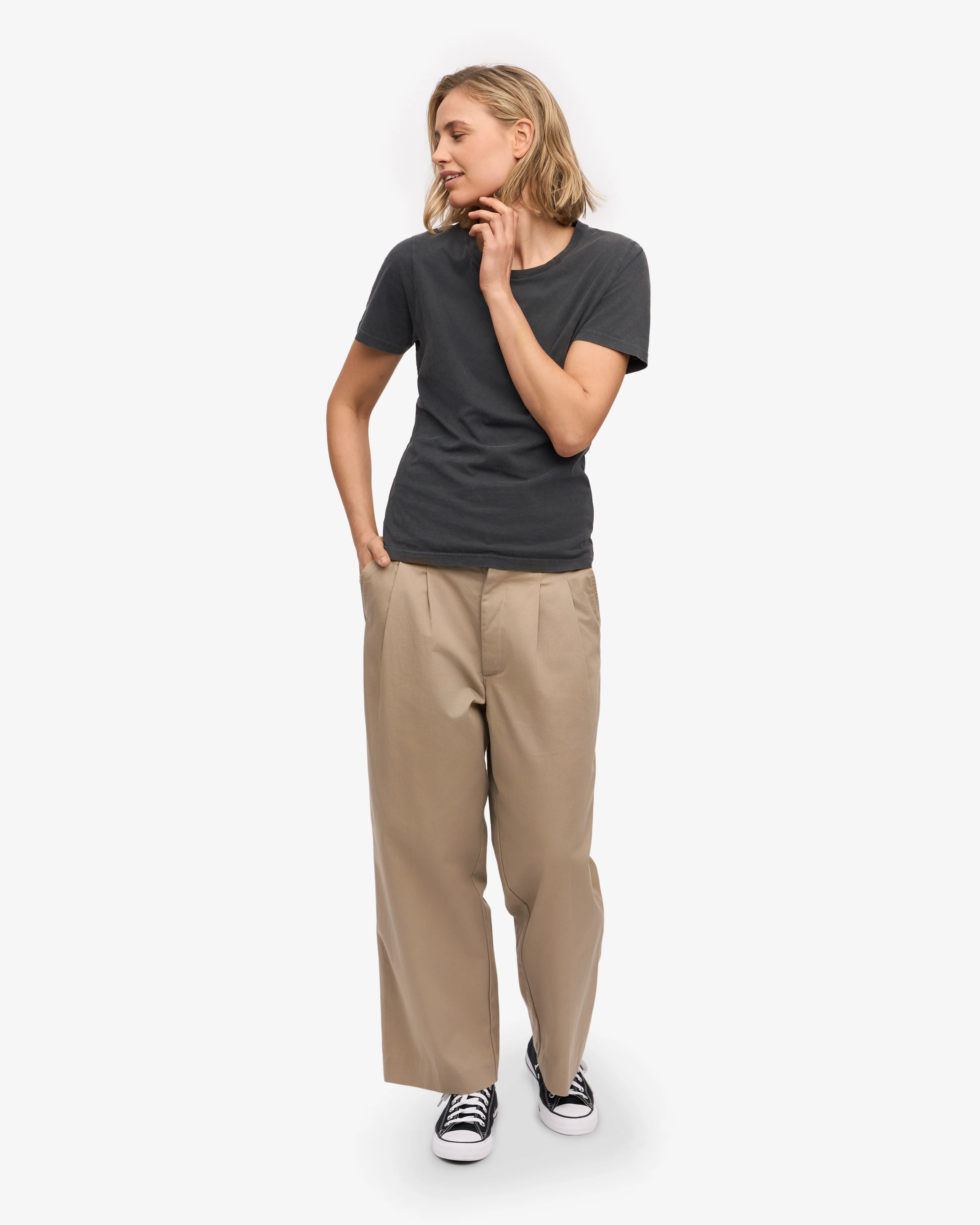 Women Light Organic Tee - Faded Black