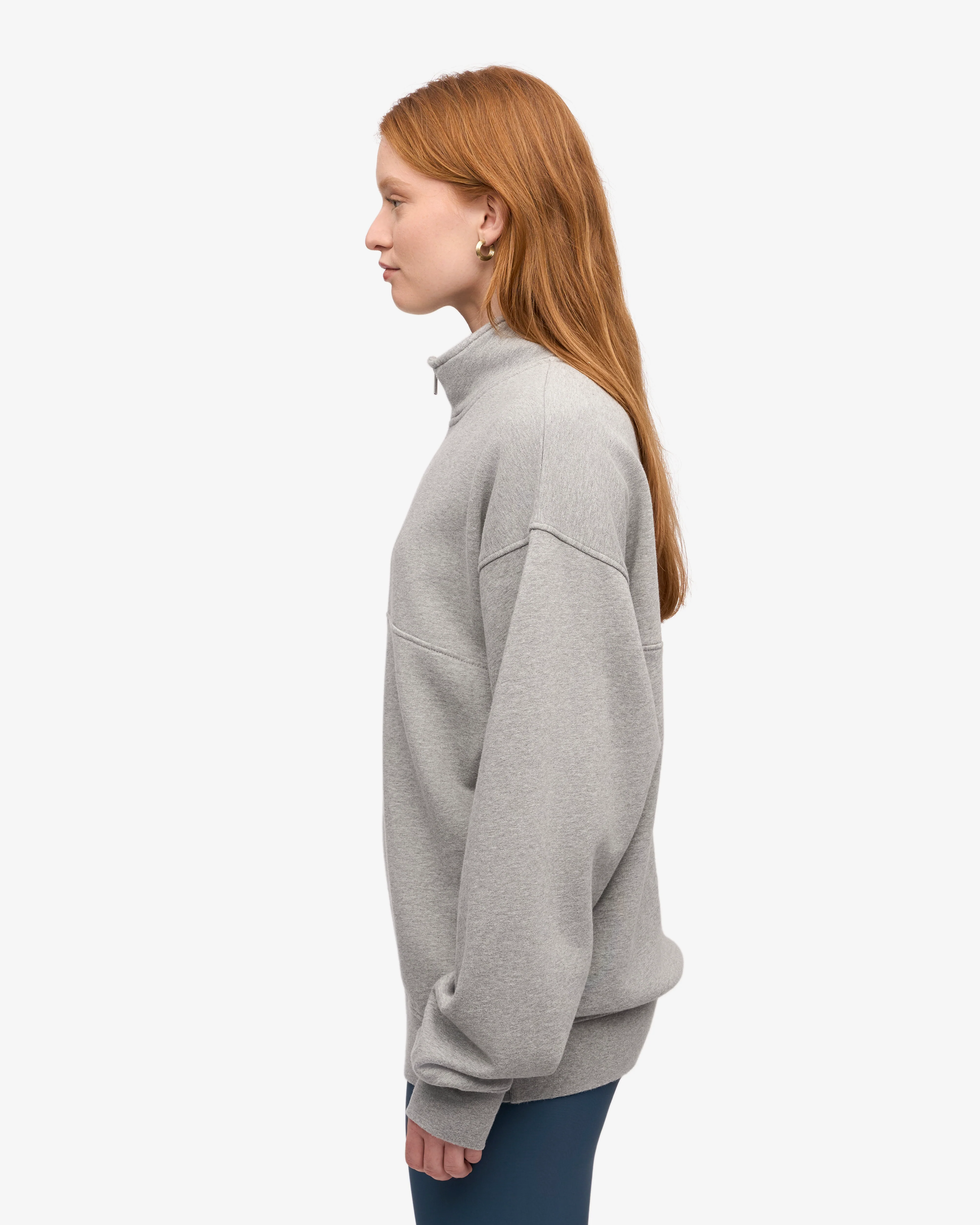 Organic Quarter Zip - Heather Grey