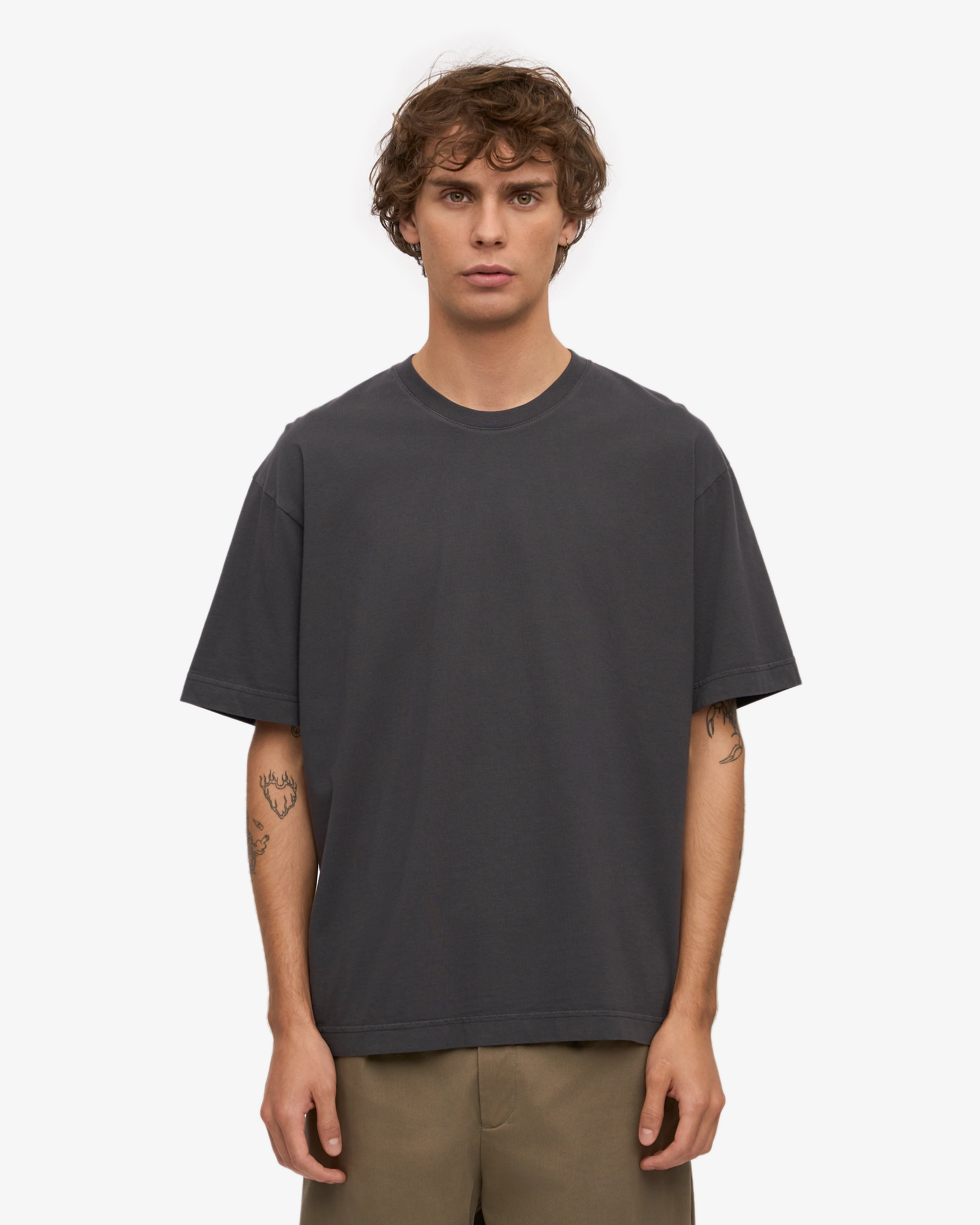 Oversized Organic T-Shirt - Lava Grey