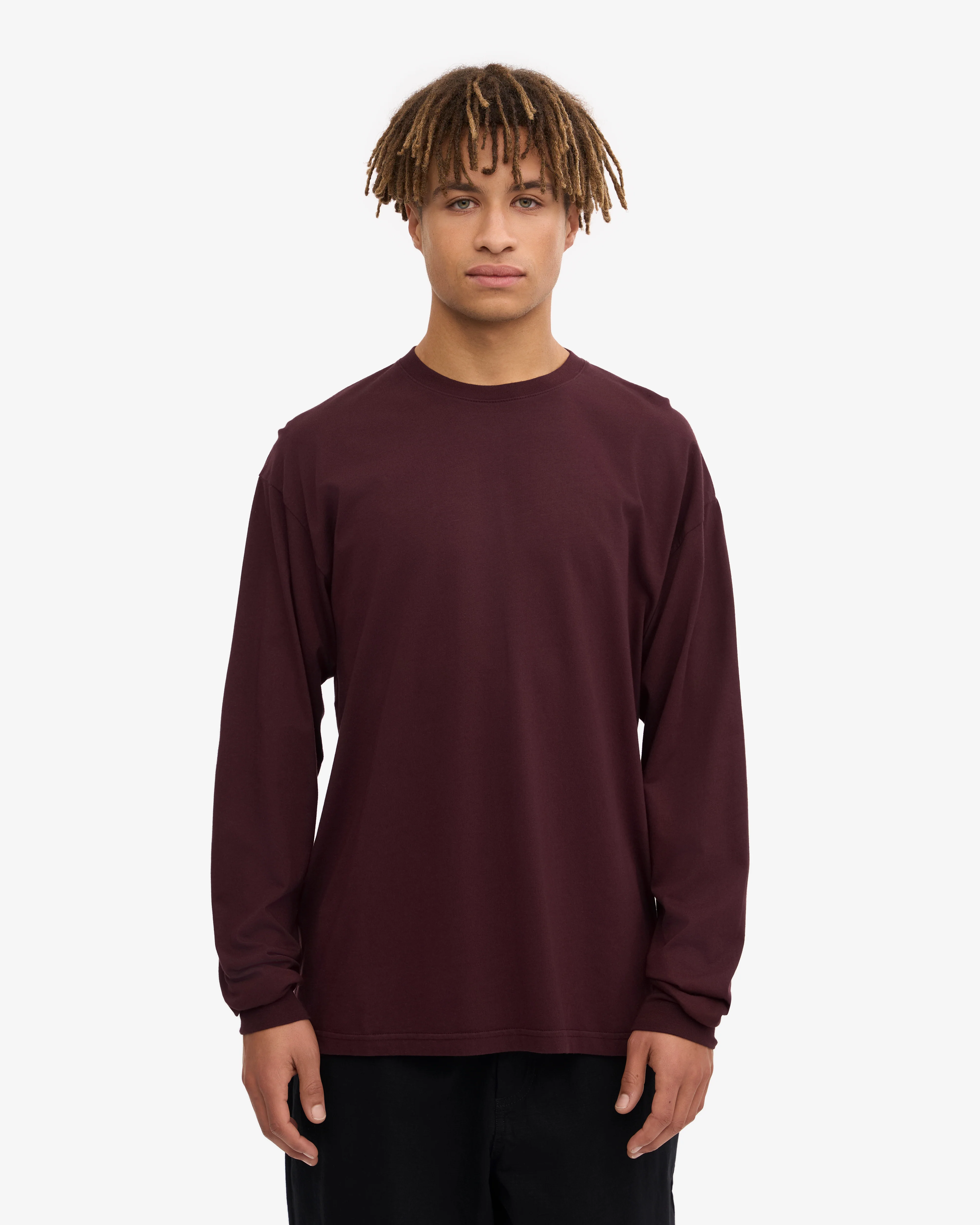 Oversized Organic LS T-Shirt - Oxblood Red
