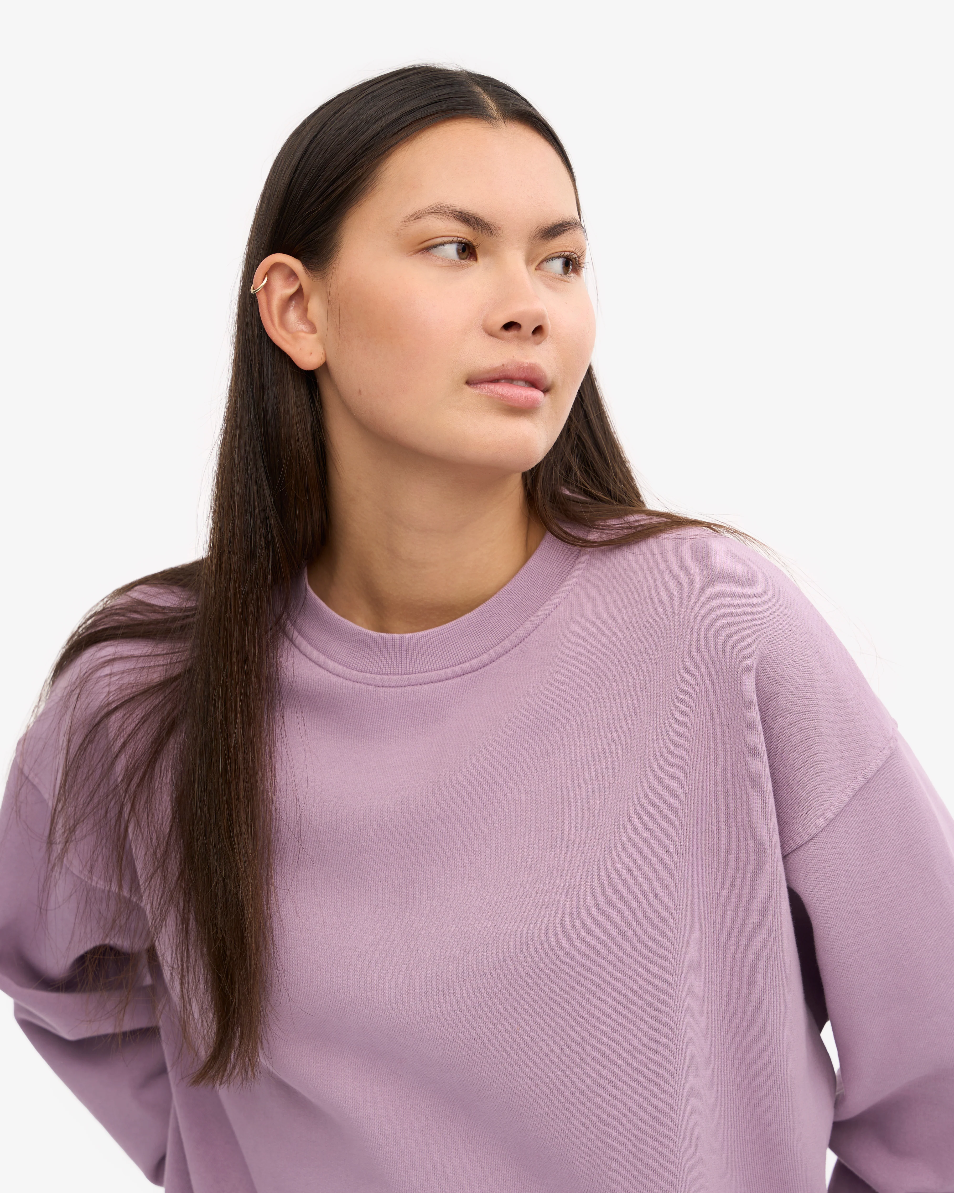 Organic Oversized Crew - Pearly Purple