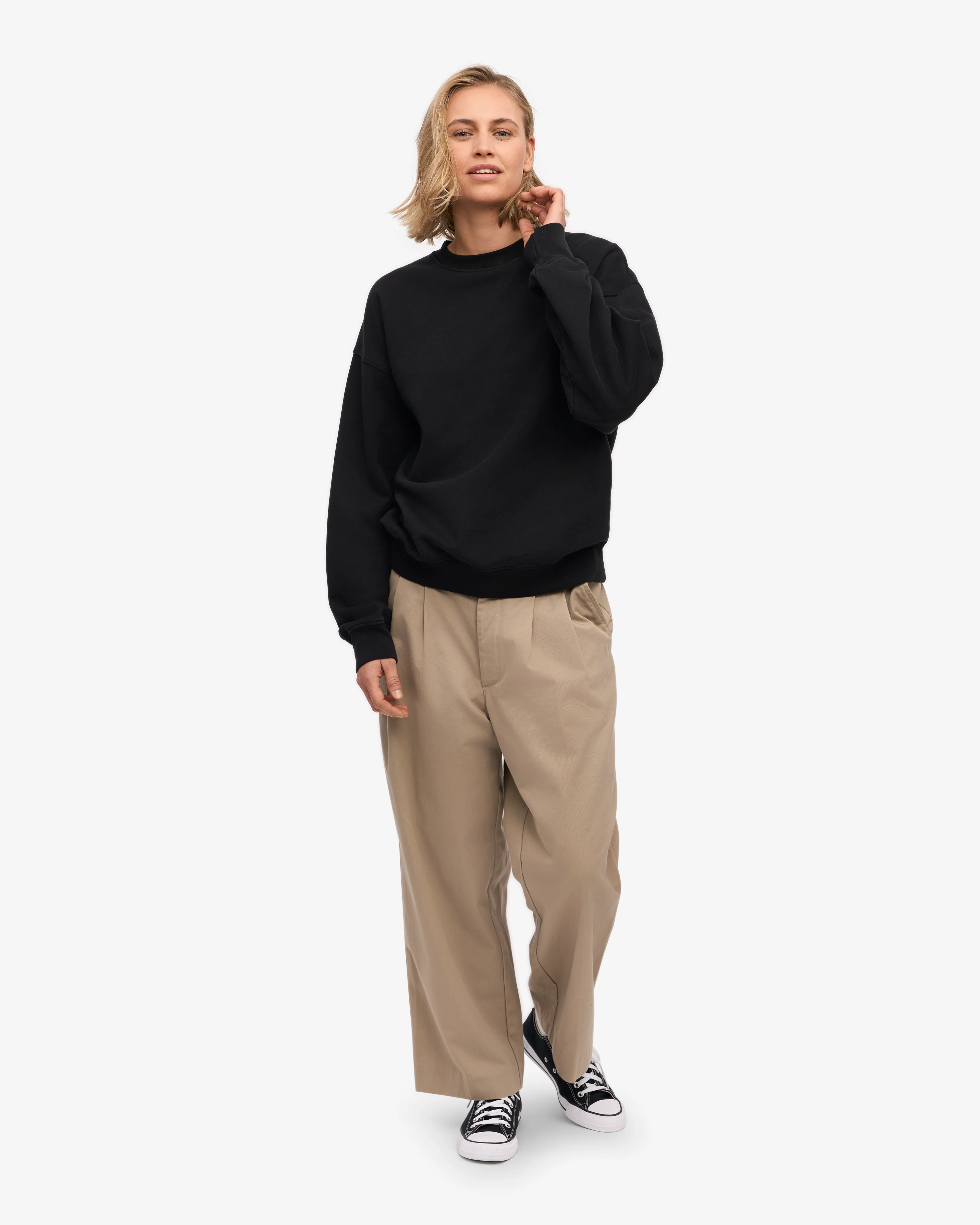 Organic Oversized Crew - Deep Black