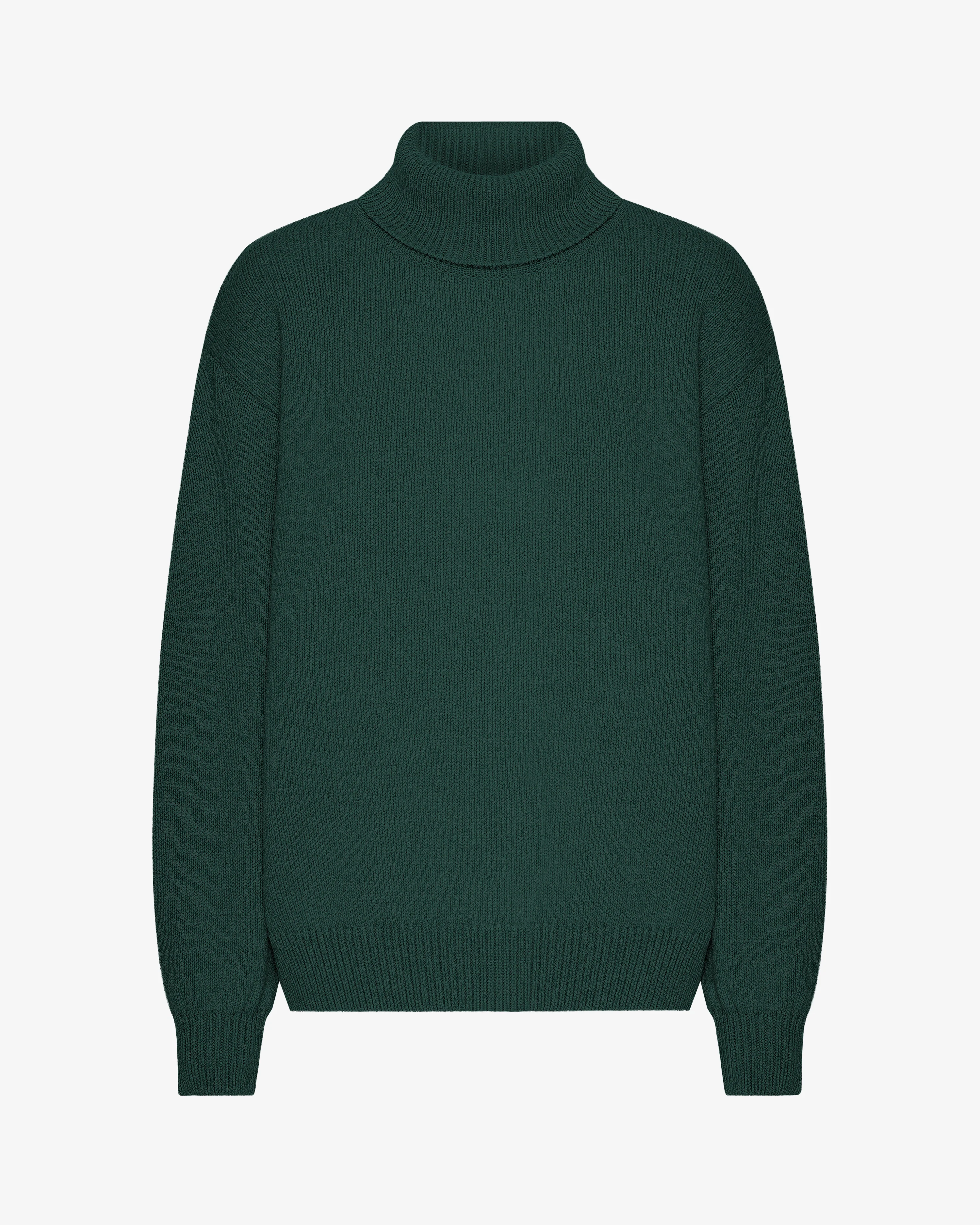 Merino Wool Turtleneck - Emerald Green