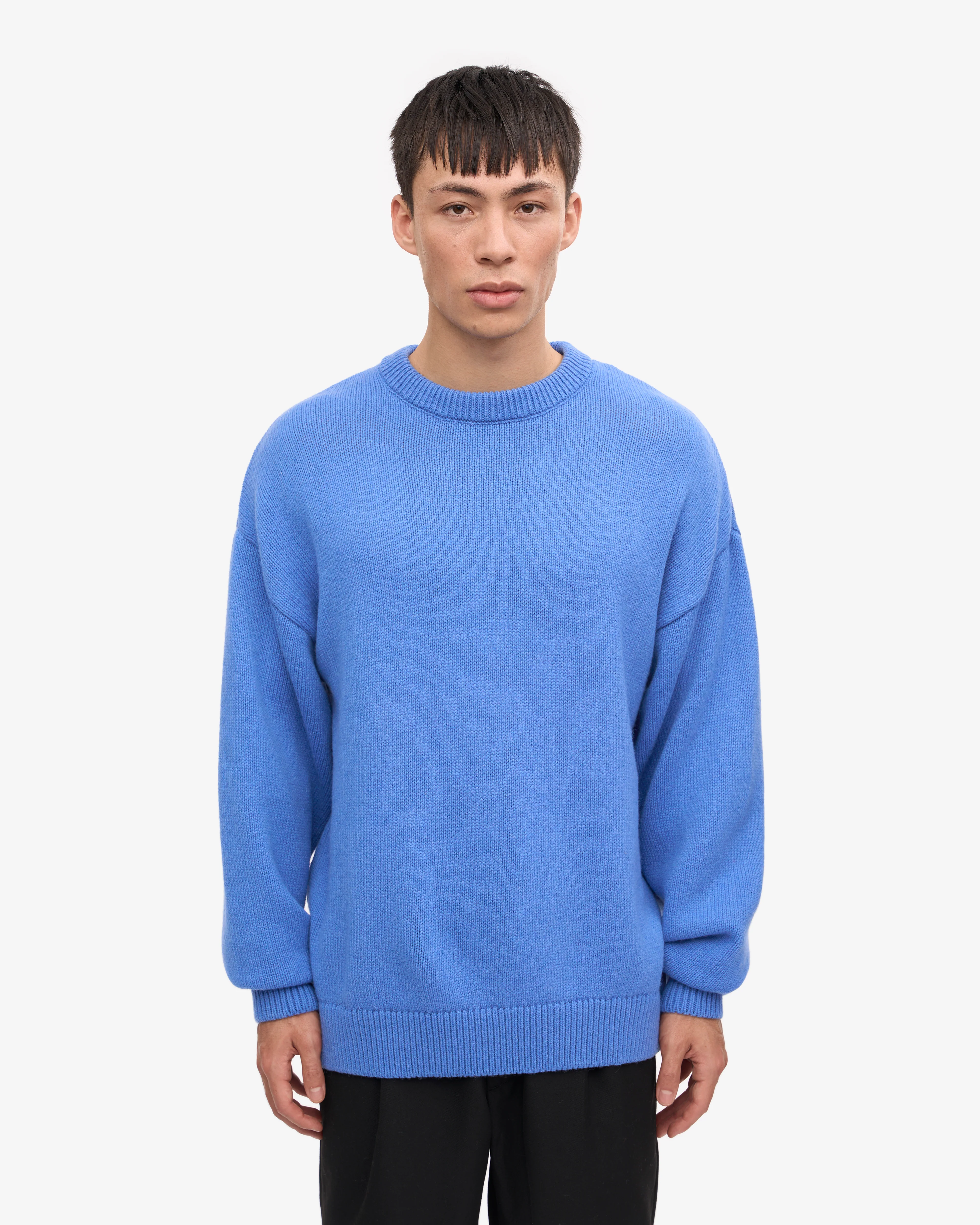 Oversized Merino Wool Crew - Pacific Blue